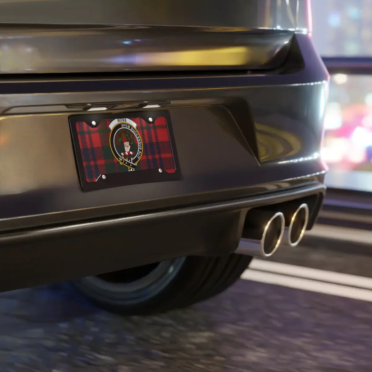 Plaid License Plate With Unique Design product type