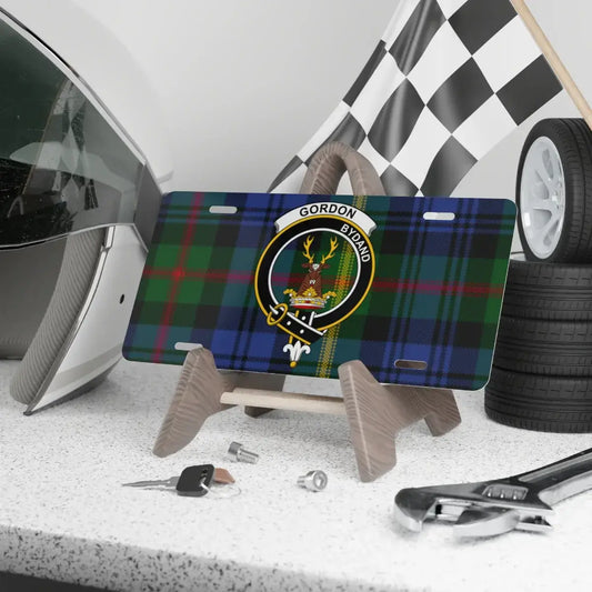 Gordon Clan Crest Tartan Design License Plate product