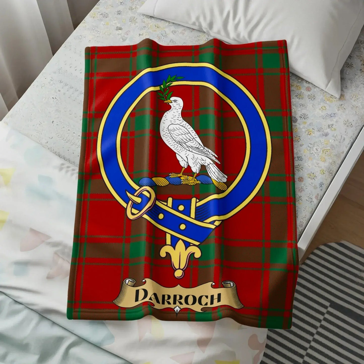 Darroch Family Tartan Crest Personalized Blanket product