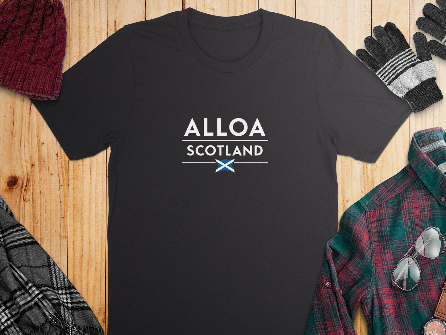 Alloa Scotland Flag Graphic T-Shirt Casual Wear product type
