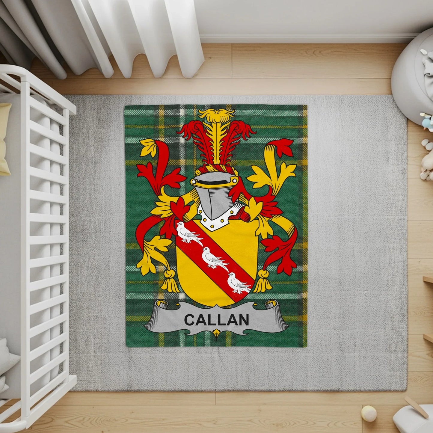 Personalized Callan Family Crest Plaid Accent Home Decor product