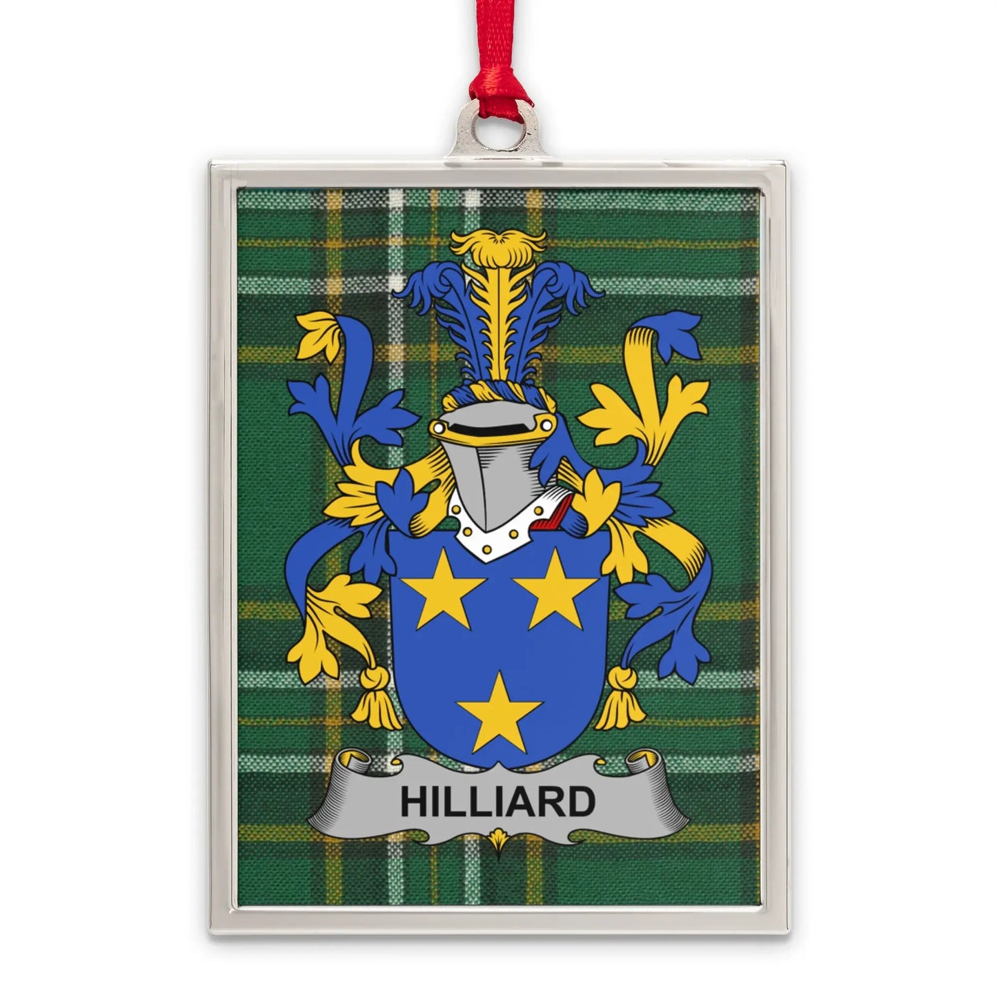 Hilliard Family Crest Plaid Pattern Ornament product type