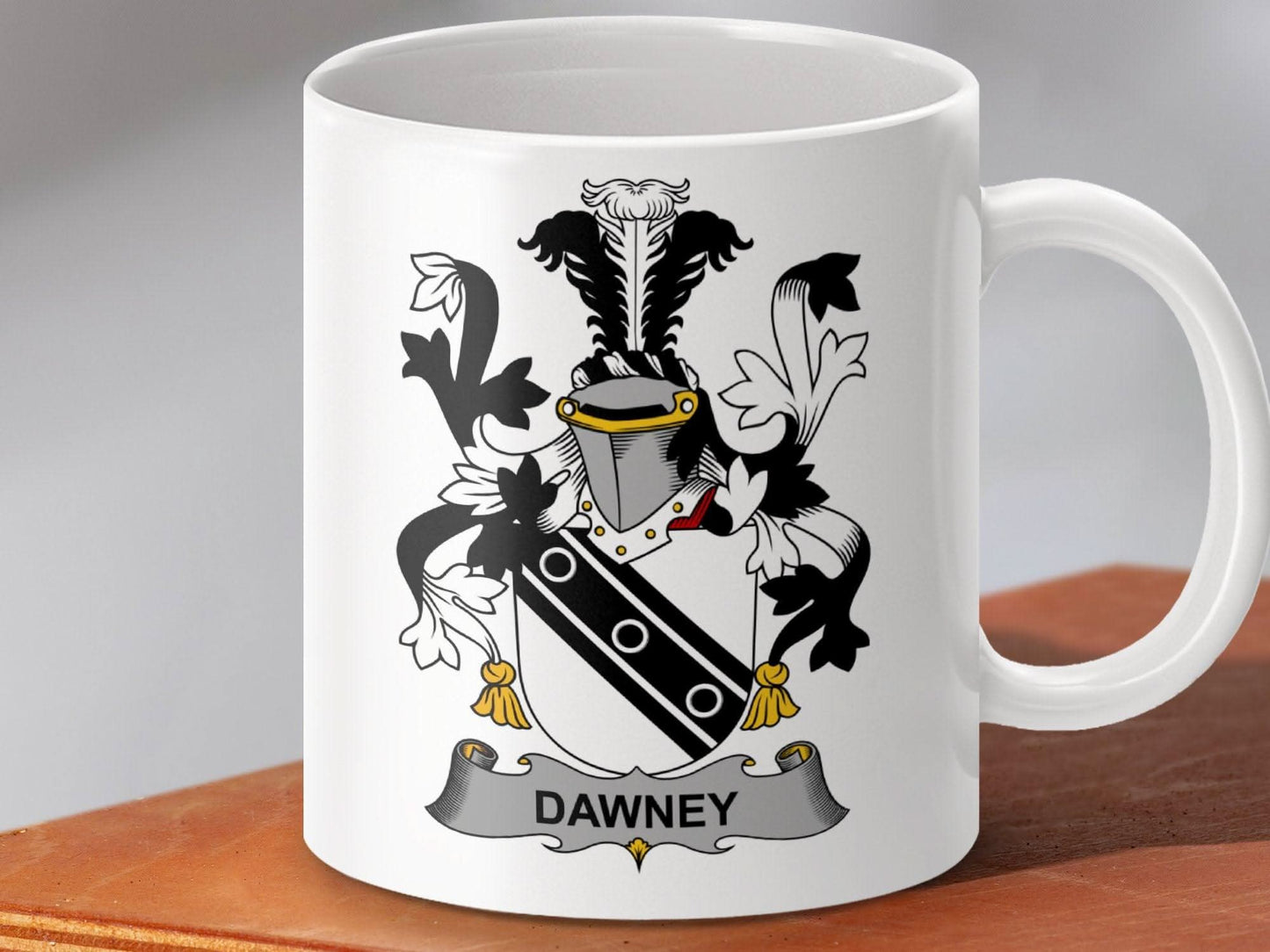 Dawney Surname Irish Family Crest Mug - Celtic Ancestry Gifts
