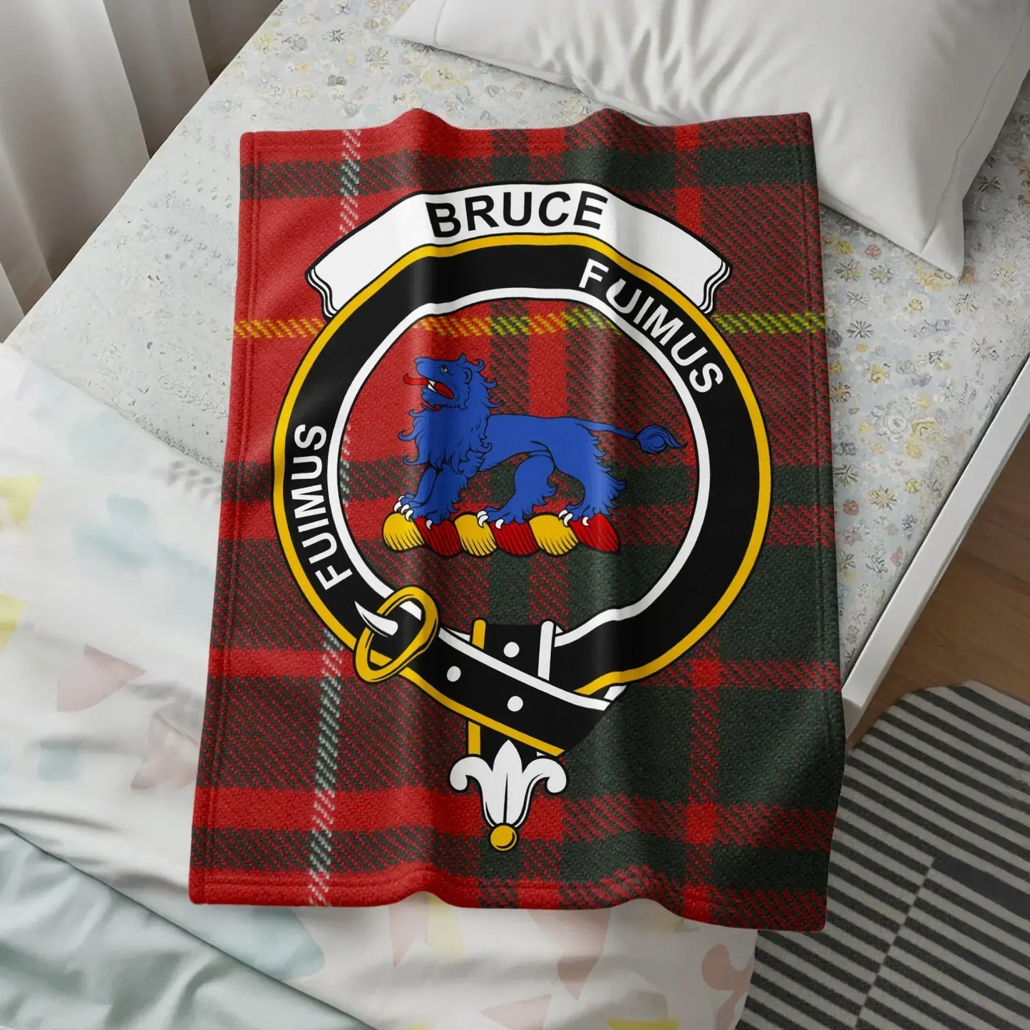 Personalized Tartan Blanket with Family Crest product