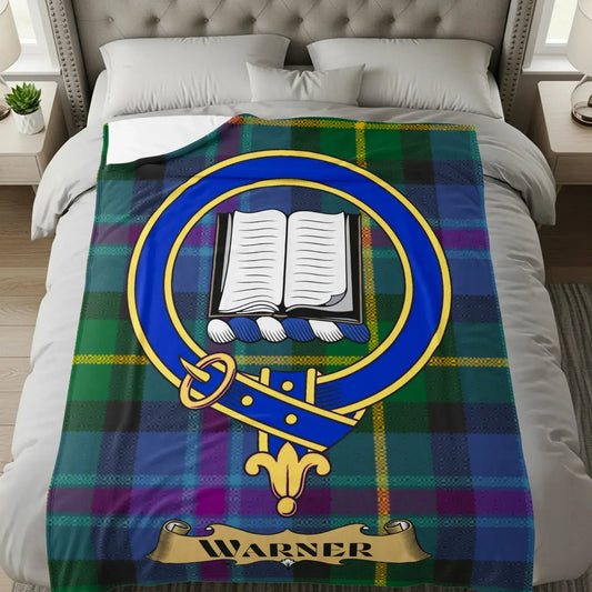 Colorful Tartan Blanket with Family Crest Throw Blanket product type
