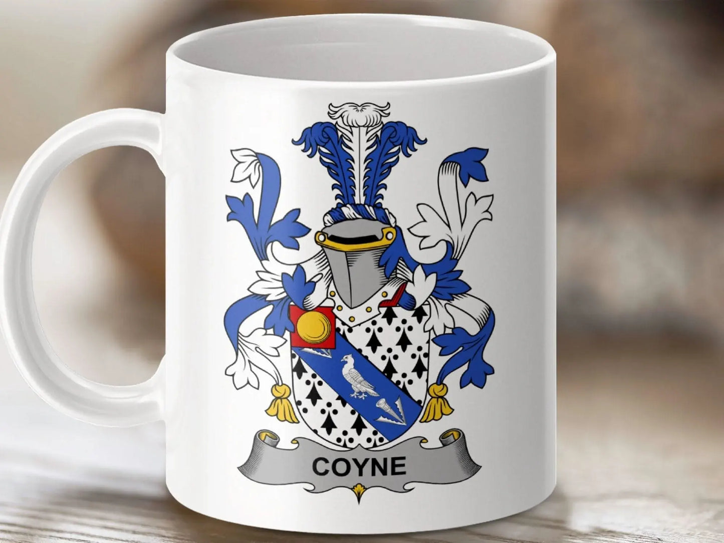 Coyne Surname Irish Family Crest Mug - Celtic Ancestry Gifts