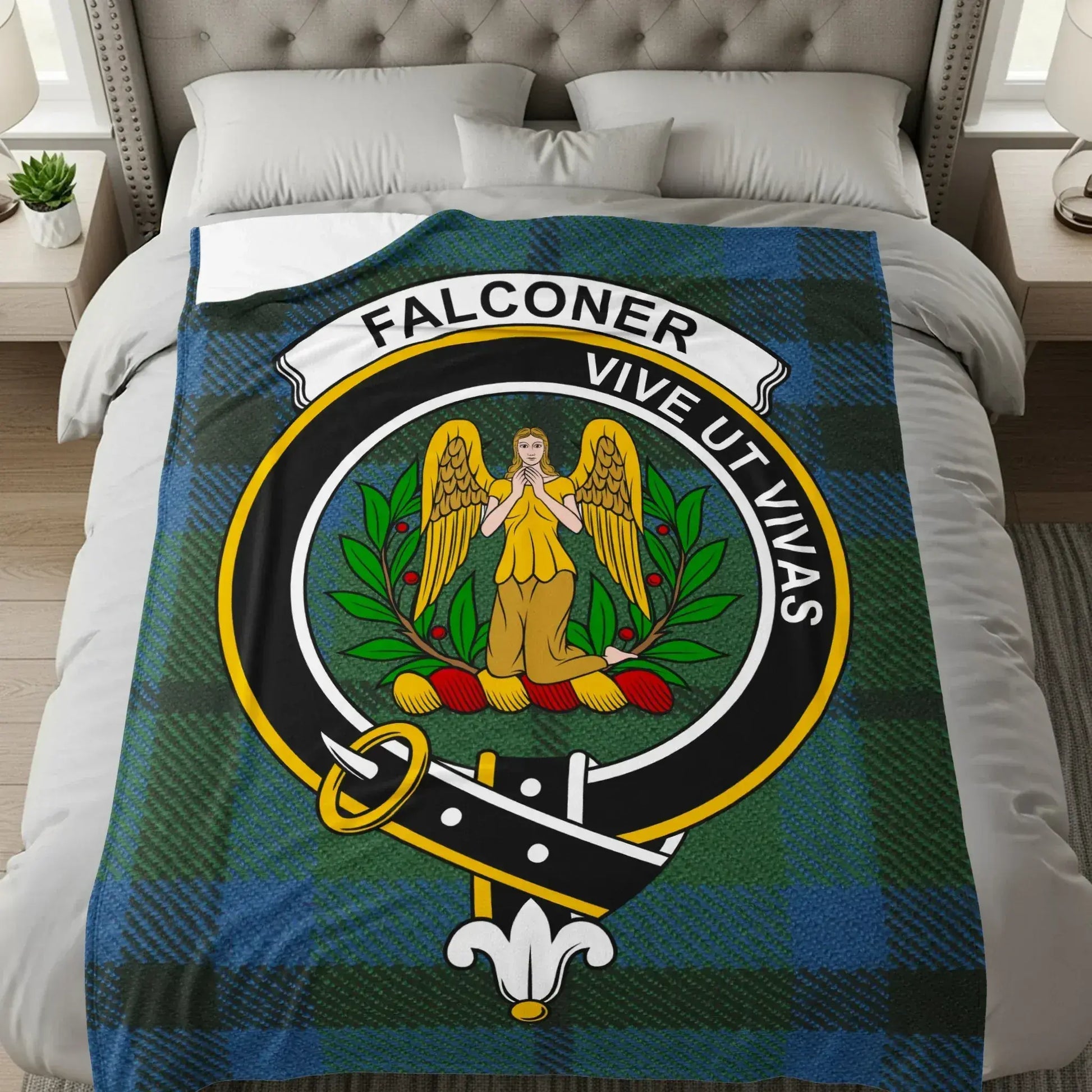 Falconer Vive Ut Vivas Family Clan Plaid Blanket product