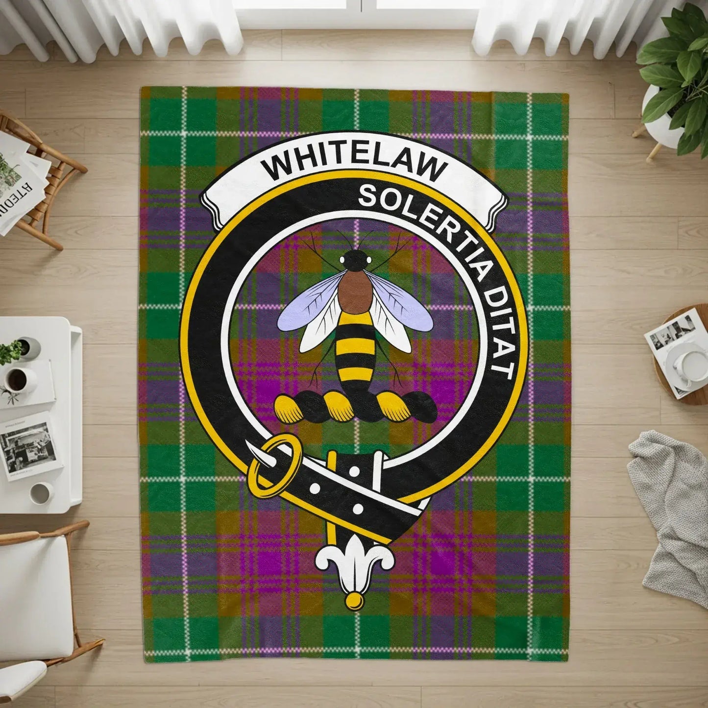 Whitelaw Tartan Clan Crest Plaid Design Area Rug product