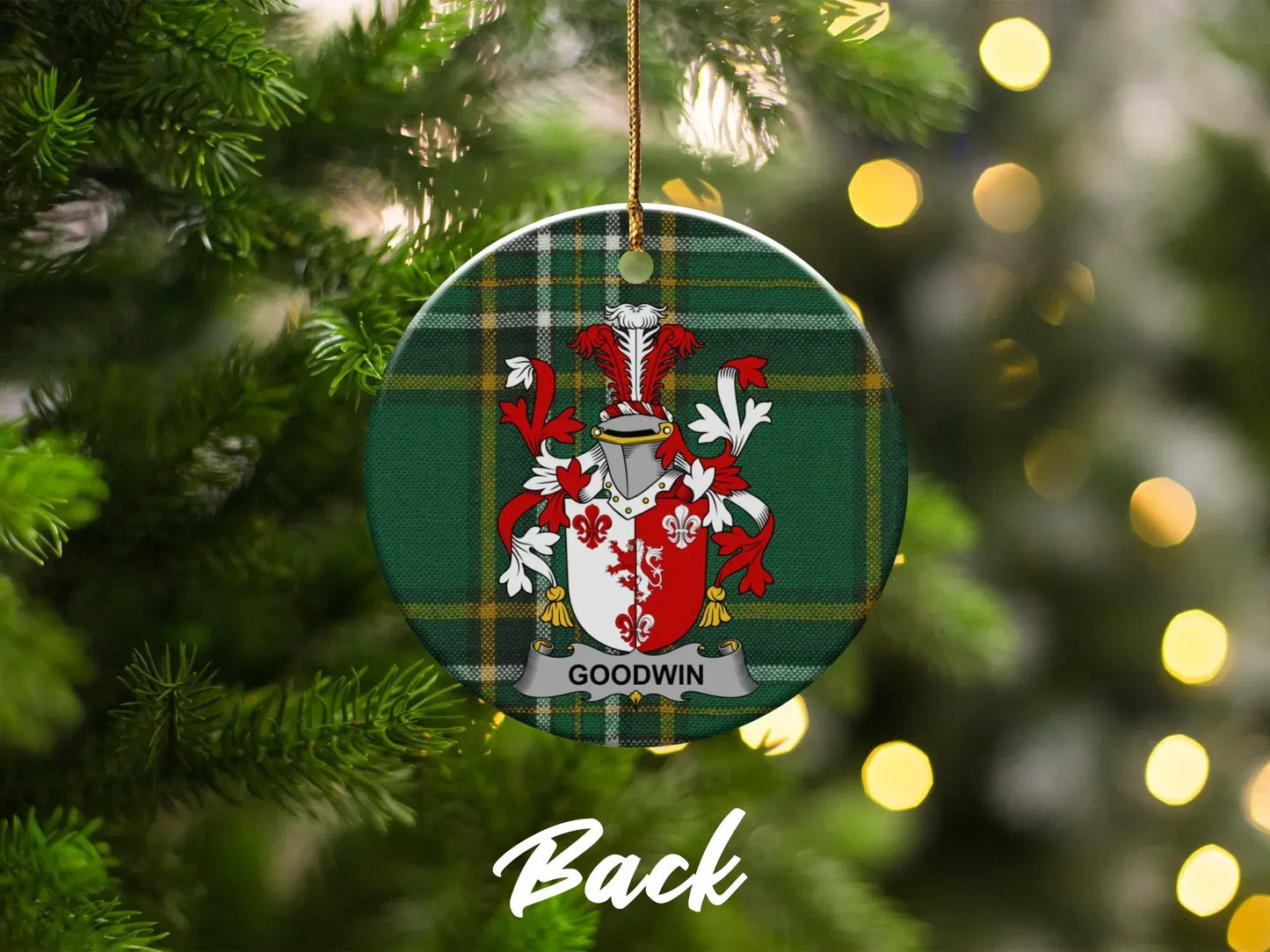 Family Crest Plaid Christmas Ornament product
