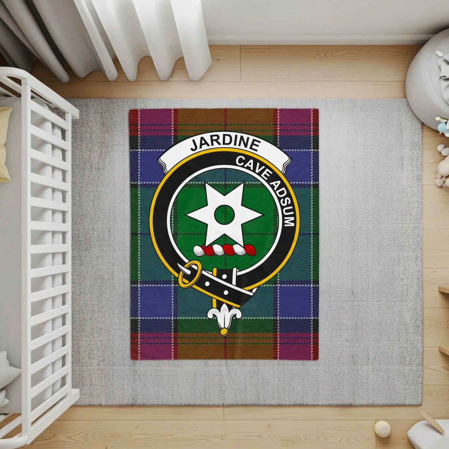 Jardine Cave Adsum Emblem Plaid Rug product type