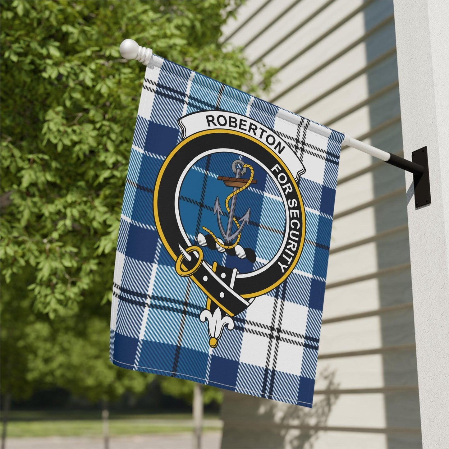 Robertson Clan Scottish Tartan Crest Garden Flag - Celtic Ancestry Gifts