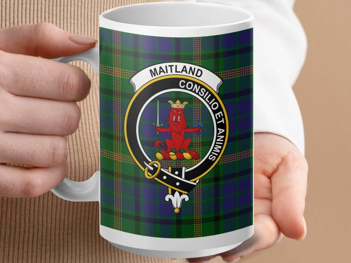 Maitland Consilio et Animis Tartan Clan Crest Mug product