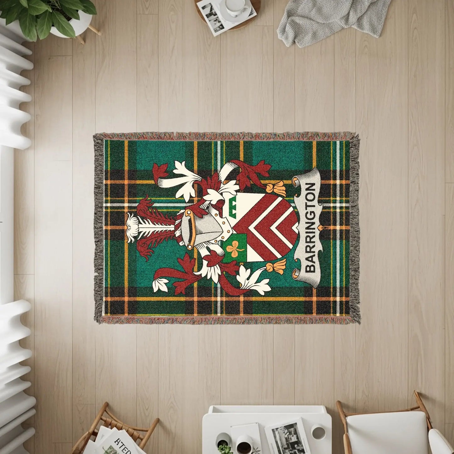 Barrington Clan Plaid Family Crest Green Throw product type