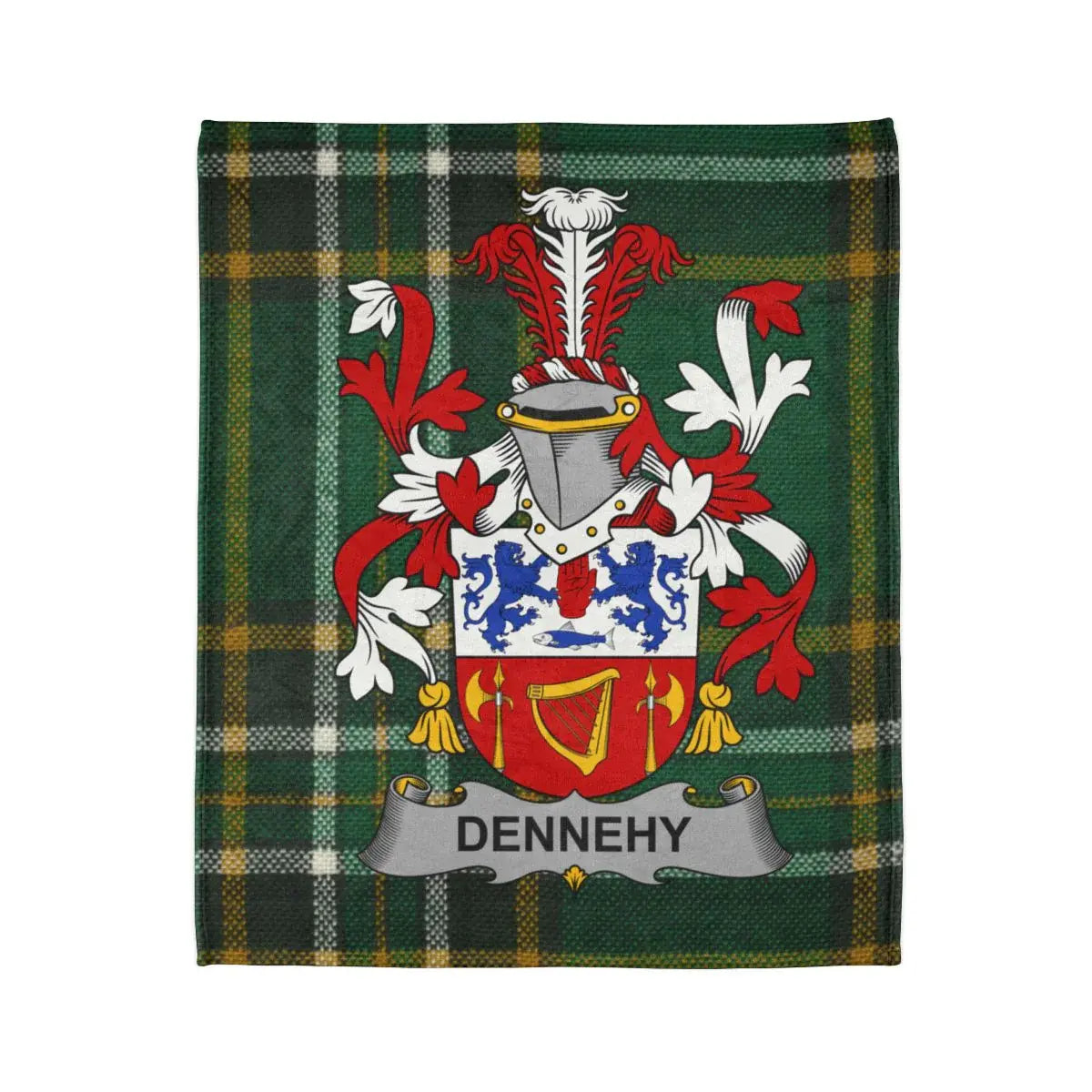 Dennehy Tartan Plaid Blanket with Family Crest product type