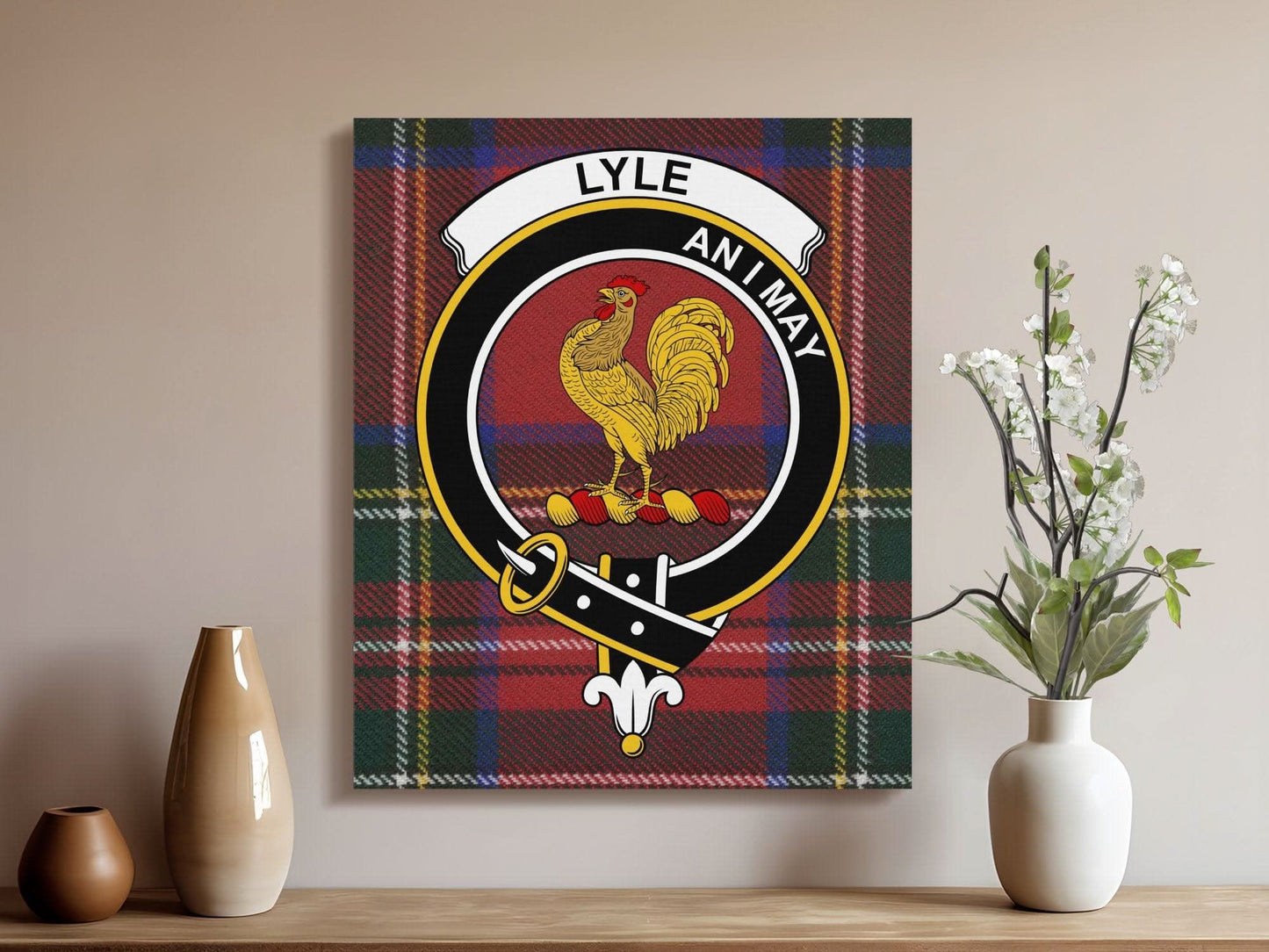 Lyle Scottish Tartan Crest Canvas - Celtic Ancestry Gifts