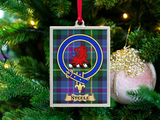 Vibrant Steele Clan Tartan Christmas Tree Ornament product