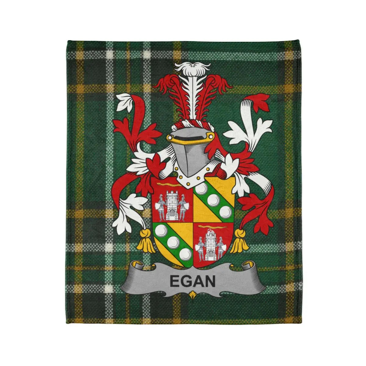 Egan Family Crest Green Plaid Blanket product
