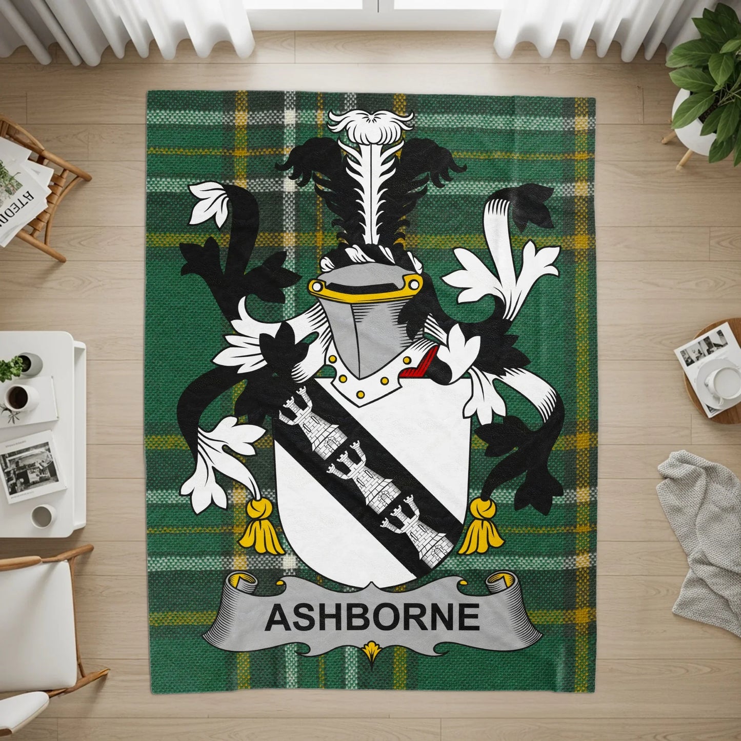 Ashborne Family Crest Plaid Green Pattern Rug product