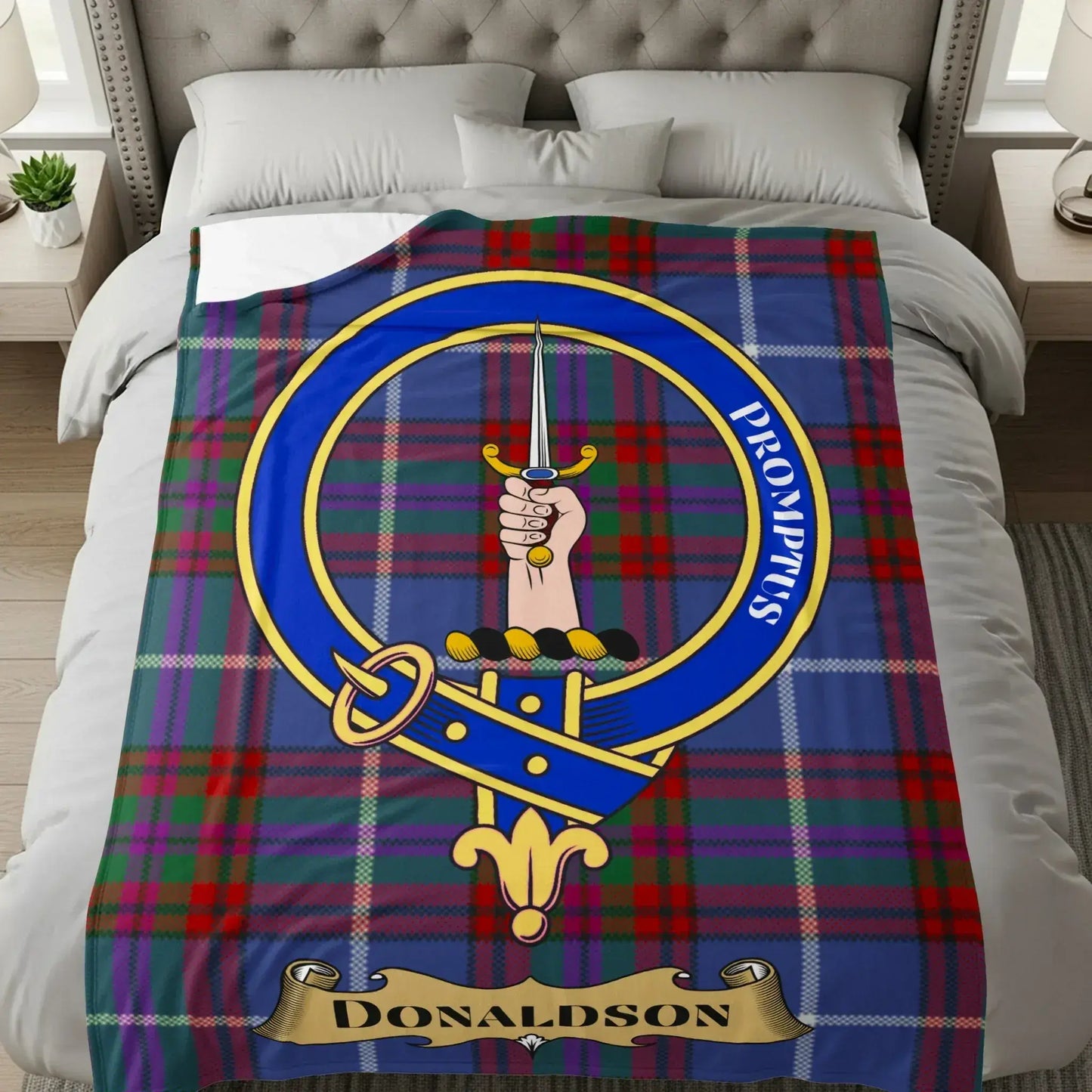 Donaldson Clan Tartan Blanket with Sword Design product