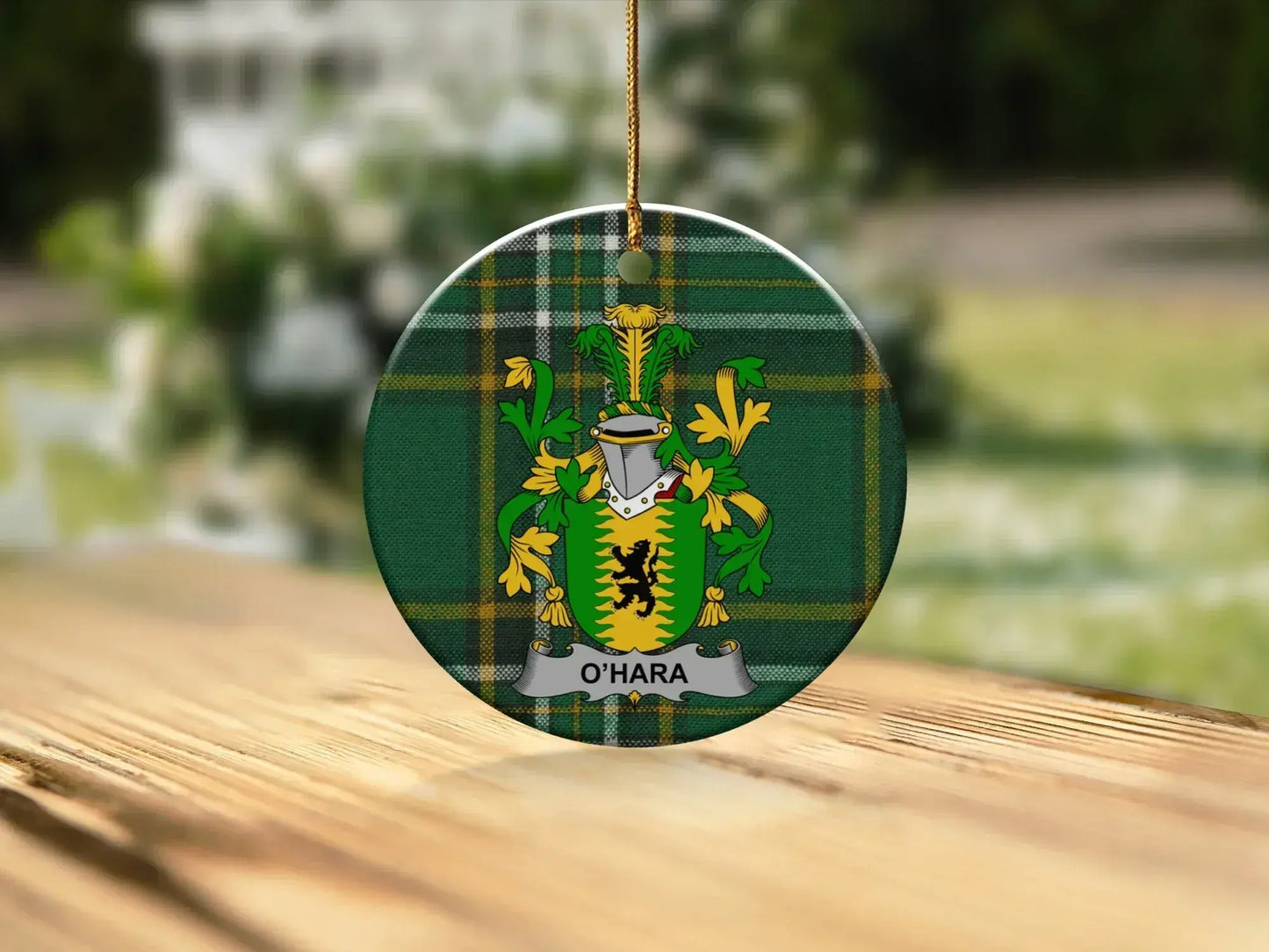 O Hara Family Crest Green Plaid Ornament product