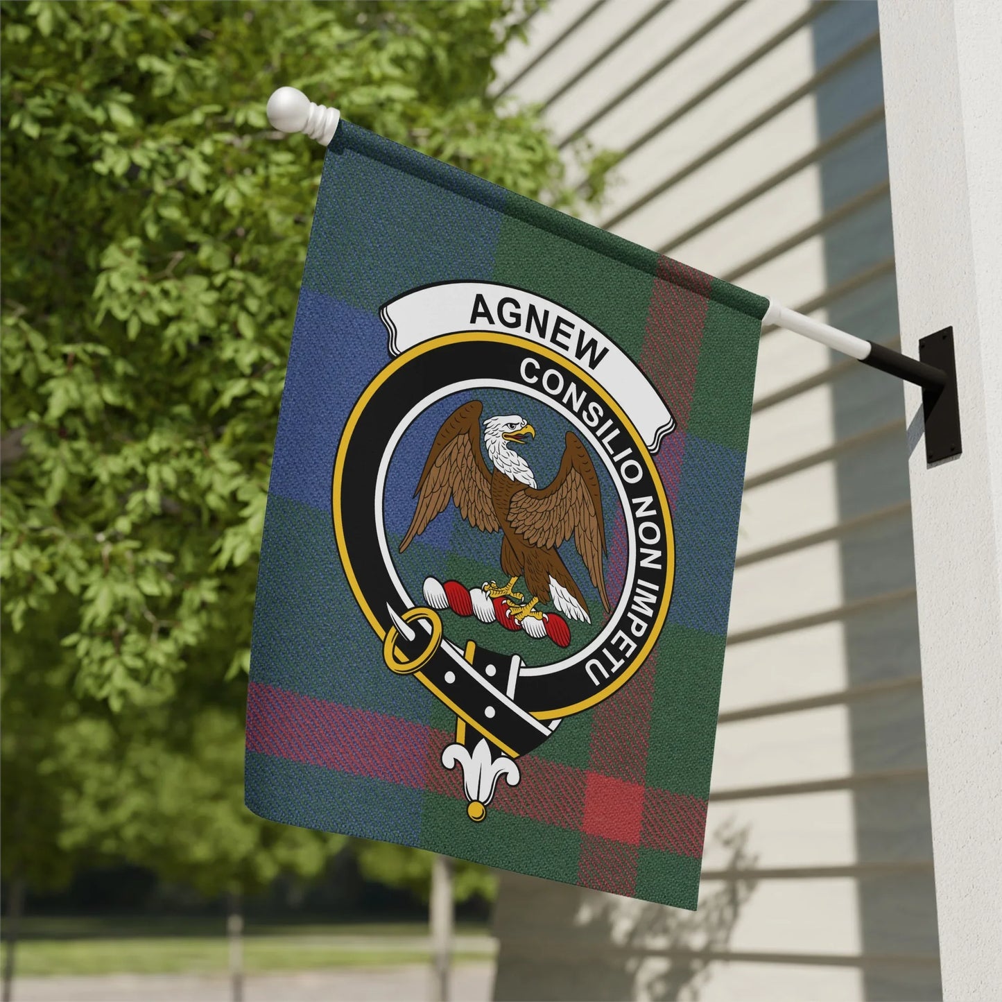 Agnew Consilio Non Impetu Family Crest Flag product