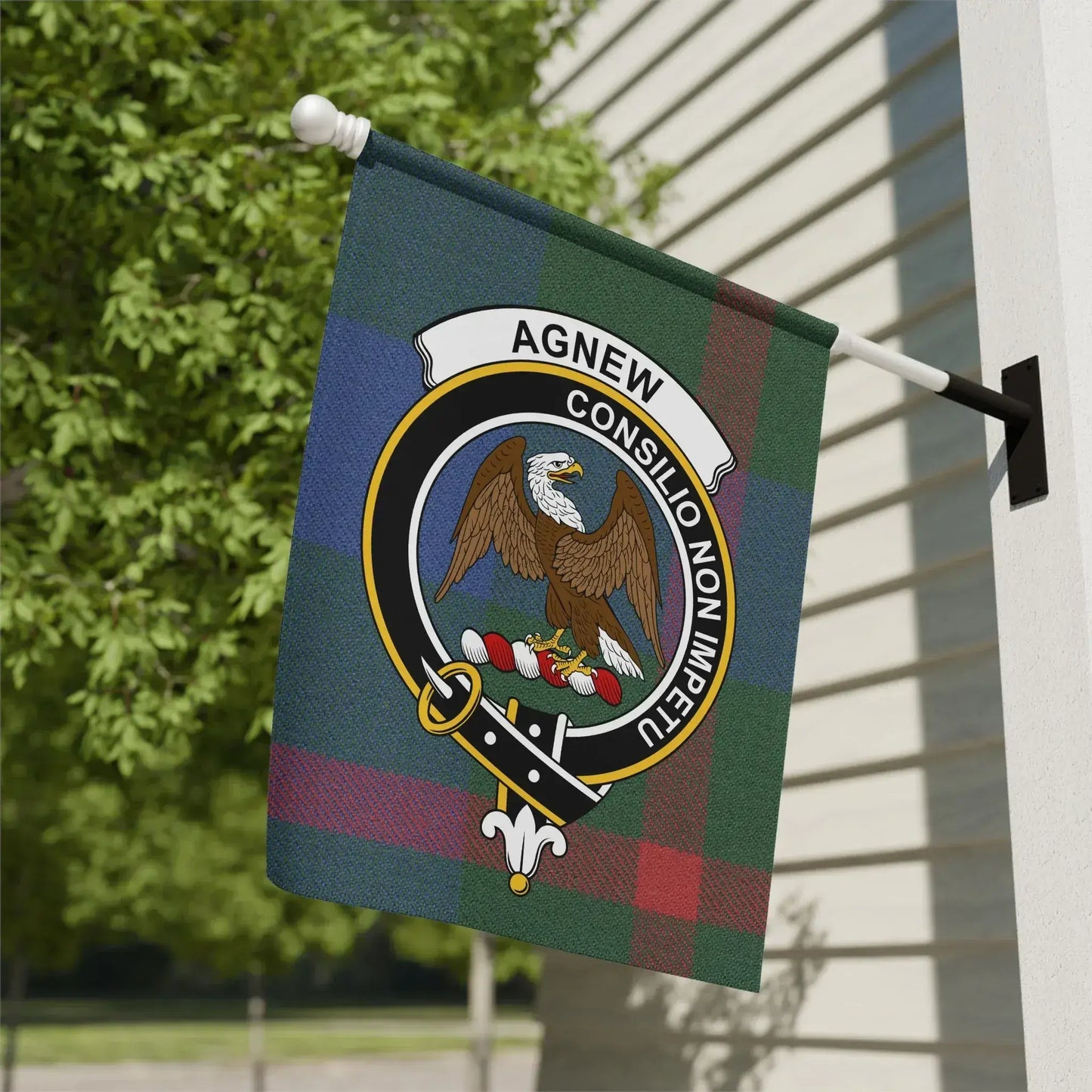 Agnew Consilio Non Impetu Family Crest Flag product
