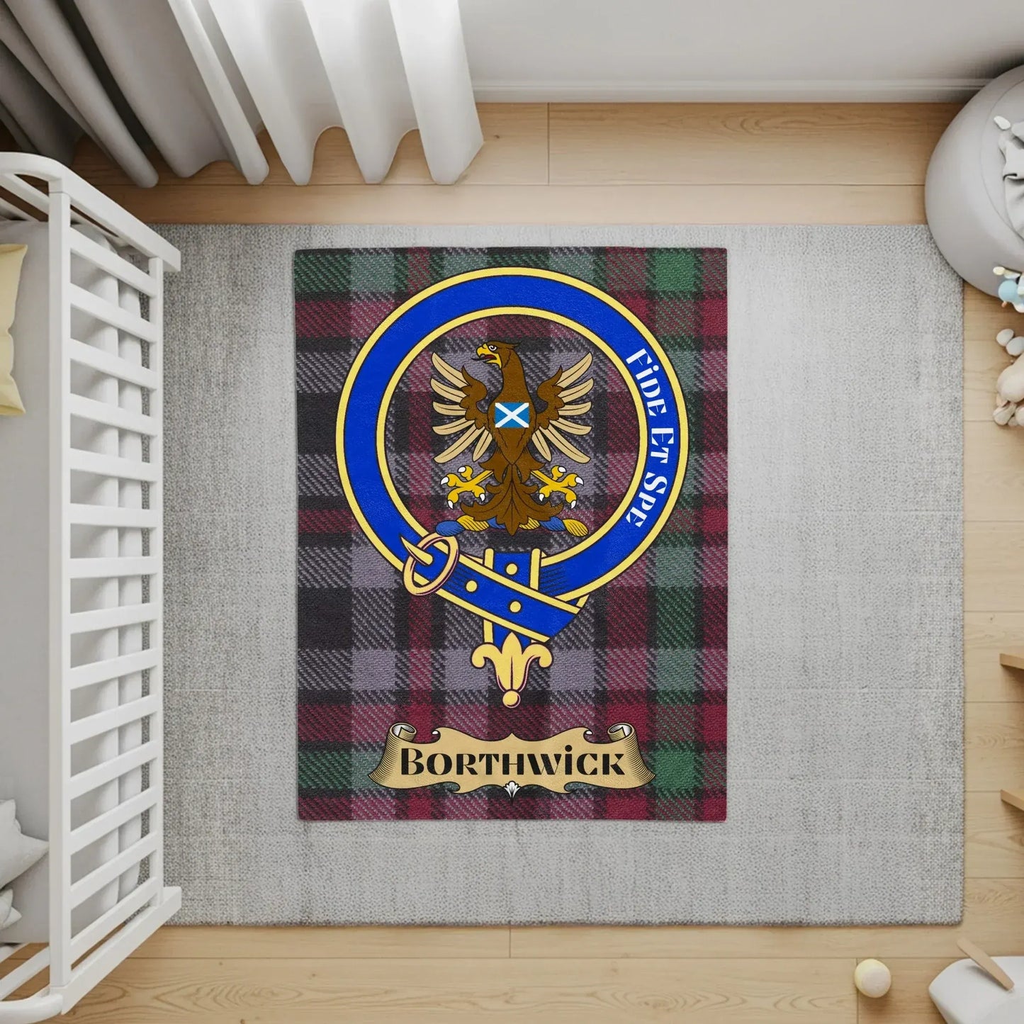 Borthwick Clan Crest Tartan Print Kids Room Decor product
