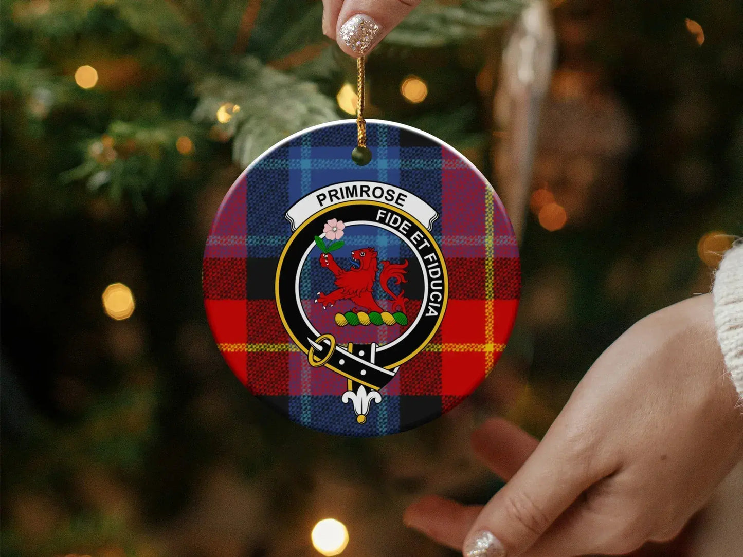 Family Crest Plaid Design Christmas Tree Ornament product type