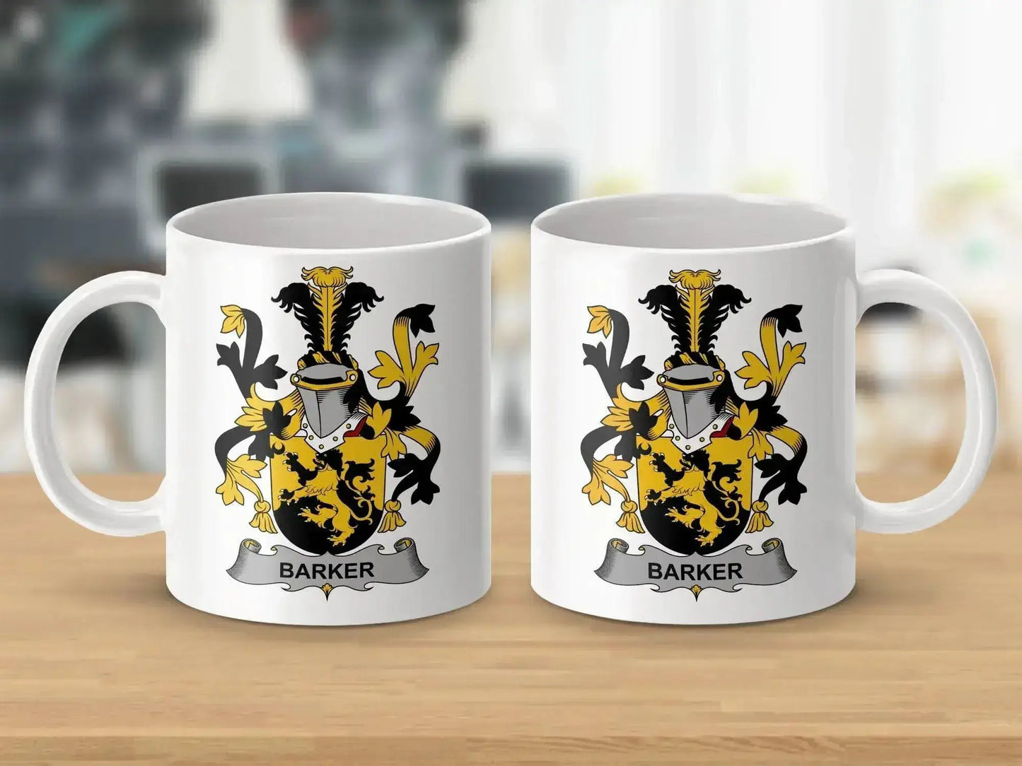 Barker Surname Irish Family Crest Design Graphic Mug - Celtic Ancestry Gifts