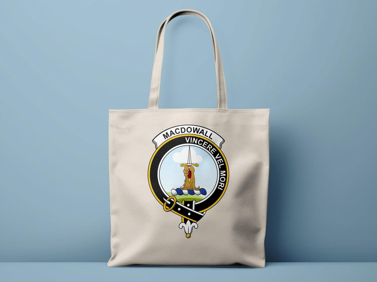 Macdowall Clan Crest Tote Bags - Celtic Ancestry Gifts