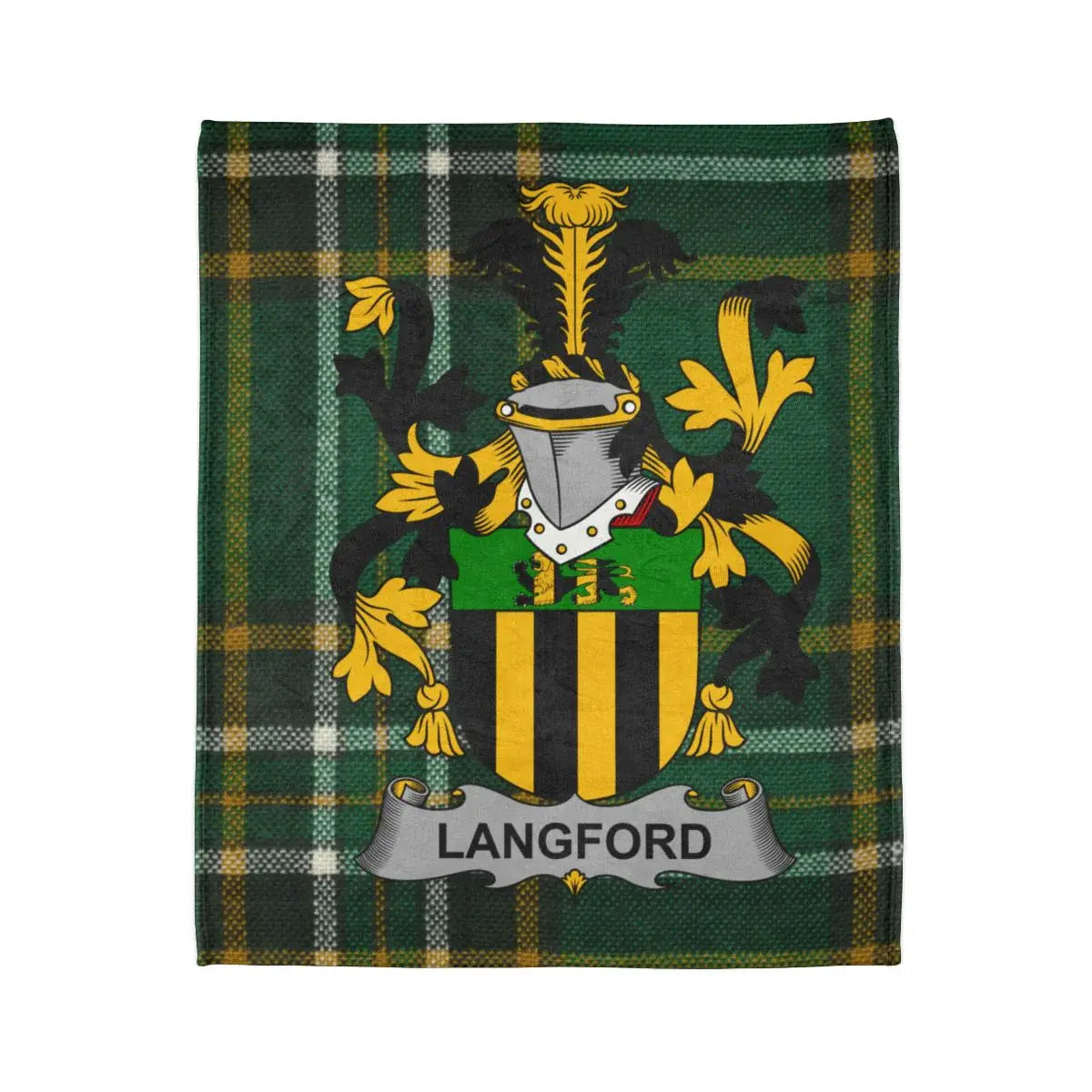 Langford Family Crest Plaid Blanket Home Decor product