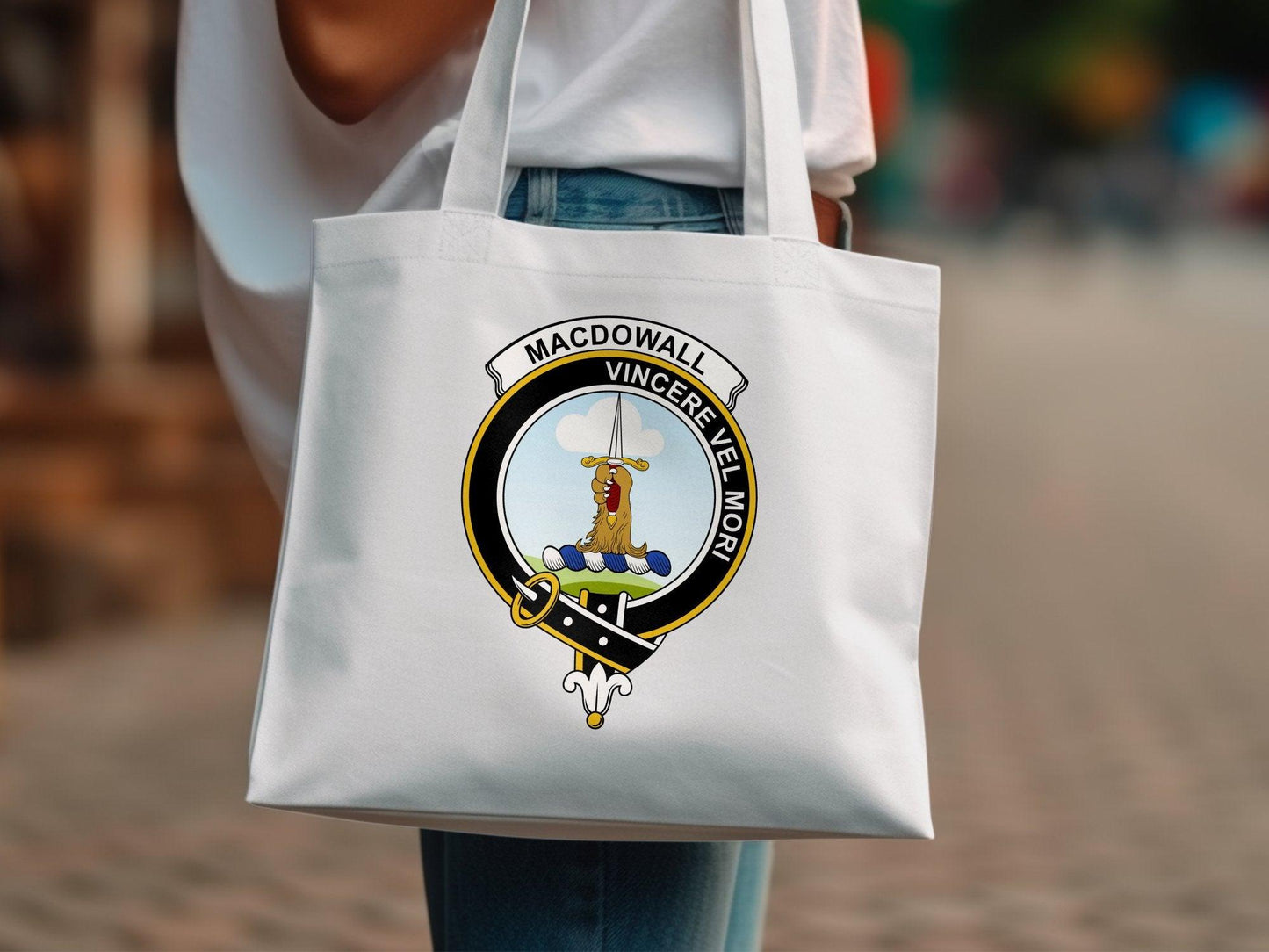 Macdowall Clan Crest Tote Bags - Celtic Ancestry Gifts