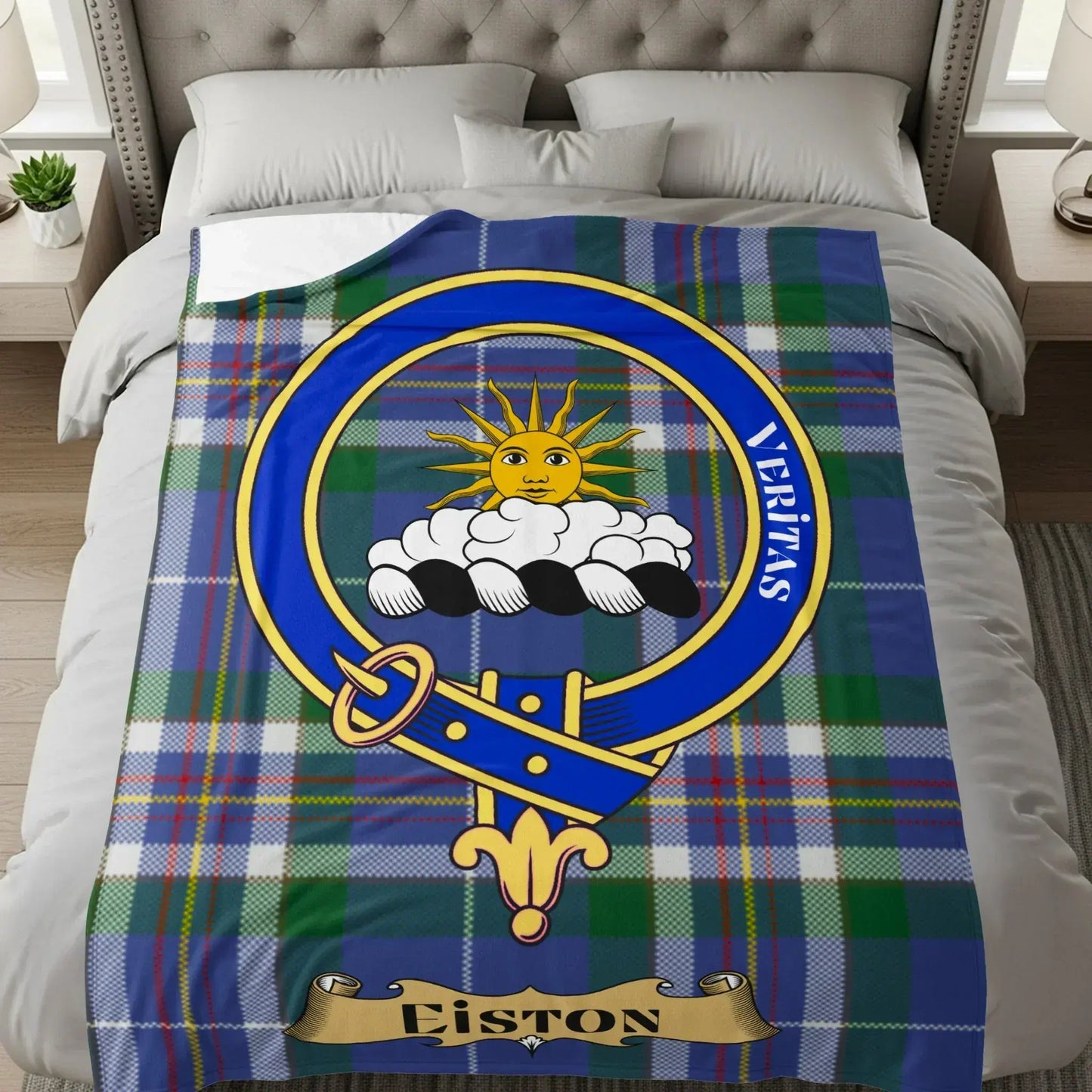 Veritas Sun Crest Tartan Pattern Fleece Blanket product