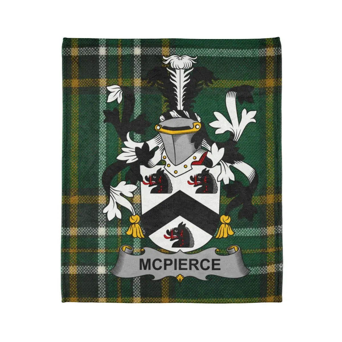 McPierce Crest Green Plaid Pattern Blanket product