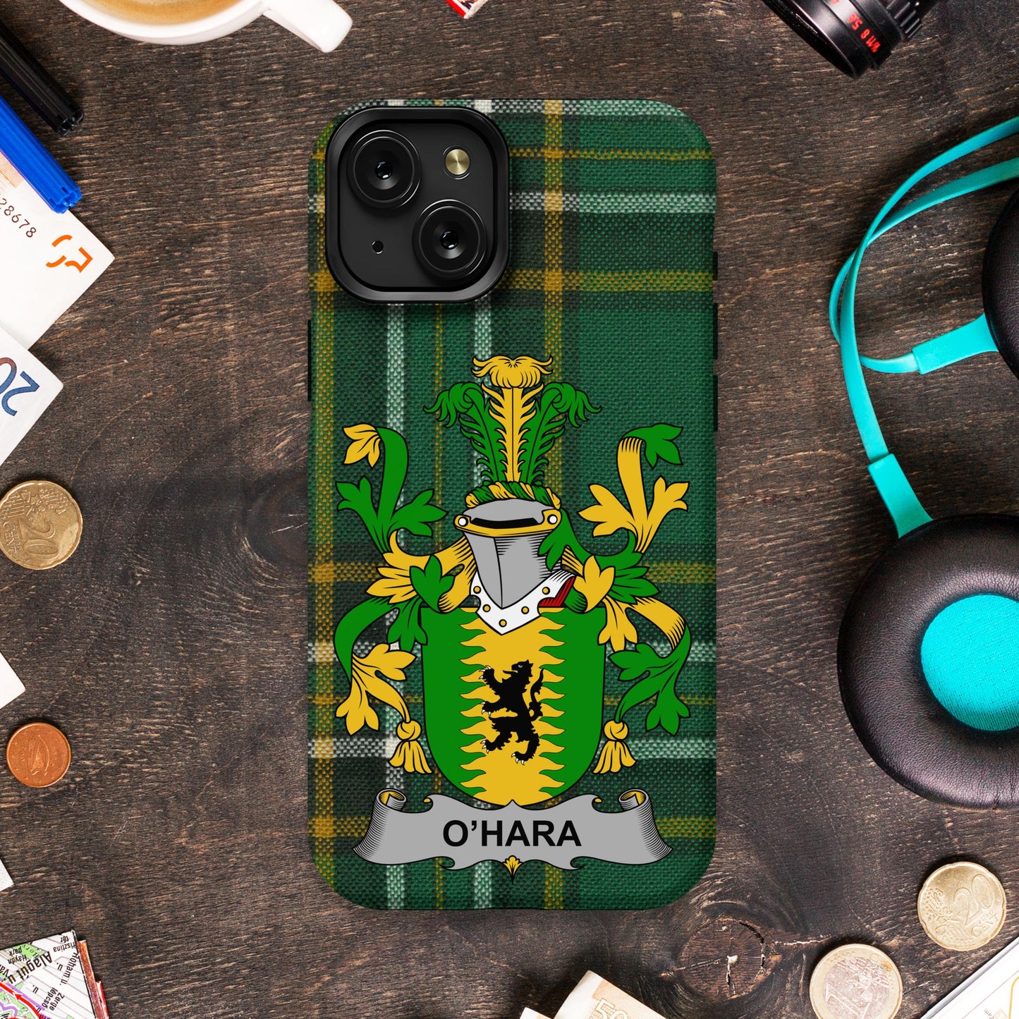 O'Hara Family Crest Plaid Design Phone Case product