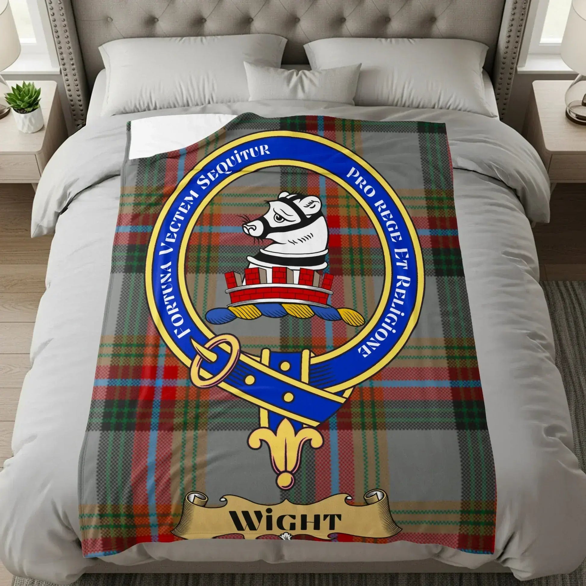 Scottish Tartan and Mouse Design Wight Blanket product
