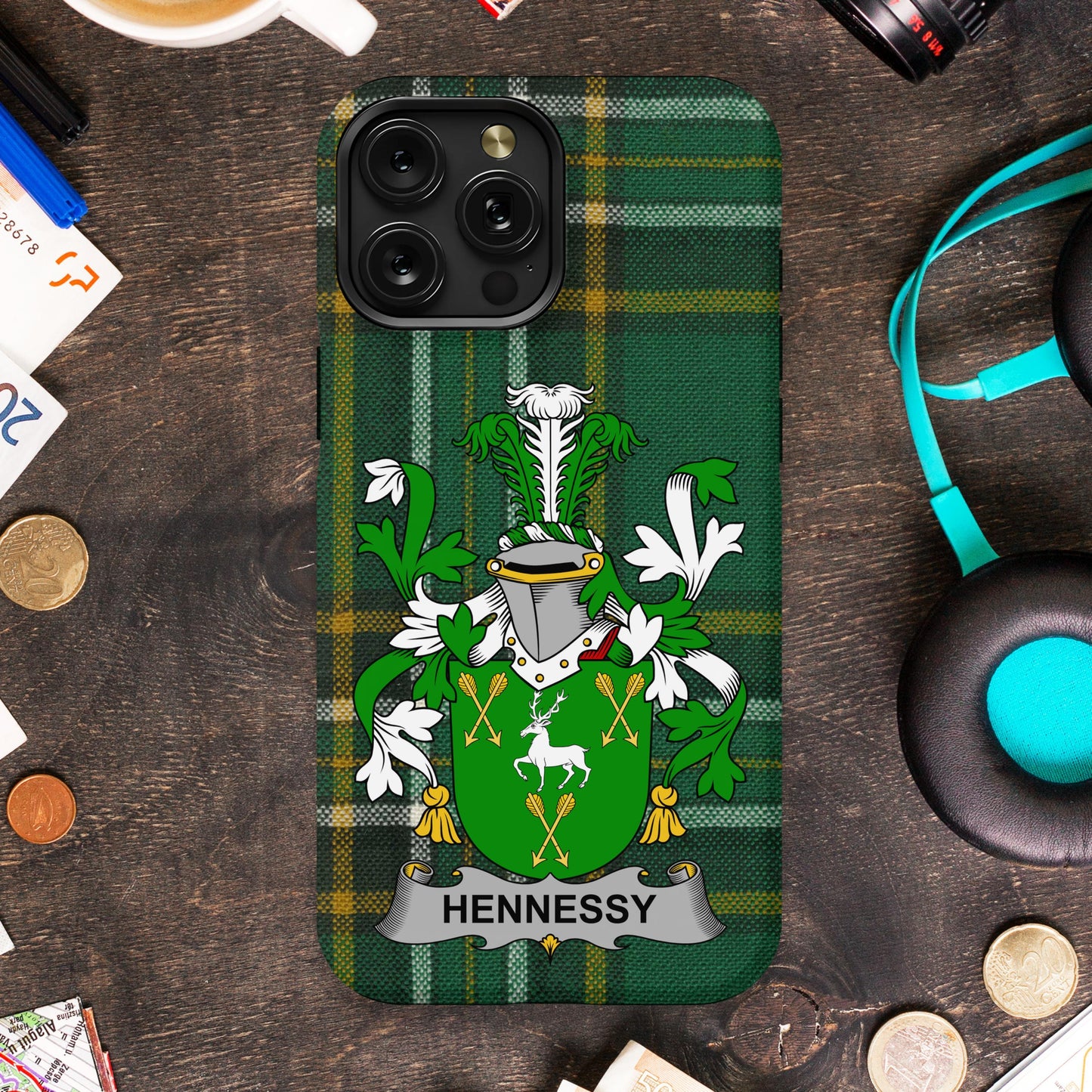 Hennessy Irish Family Crest Cell Phone Cover - Celtic Ancestry Gifts