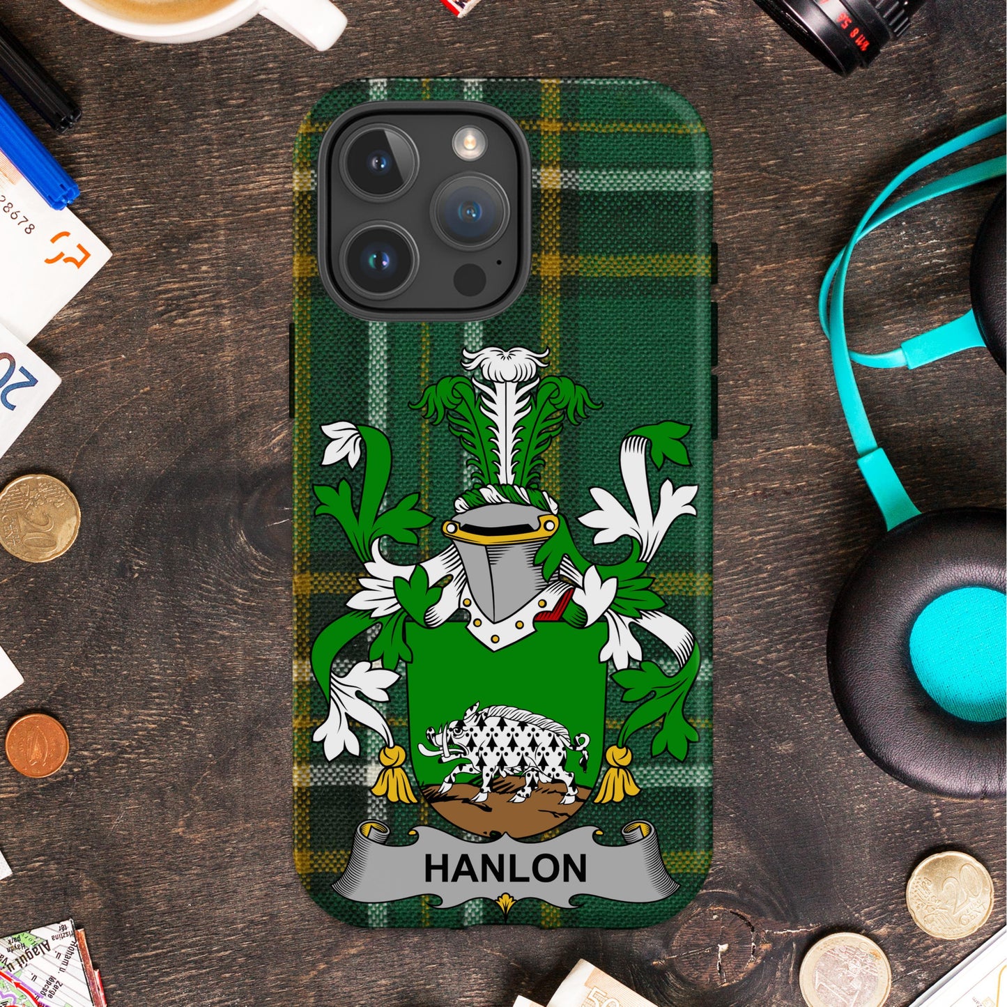 Personalized HANLON Crest Tartan Phone Case product type