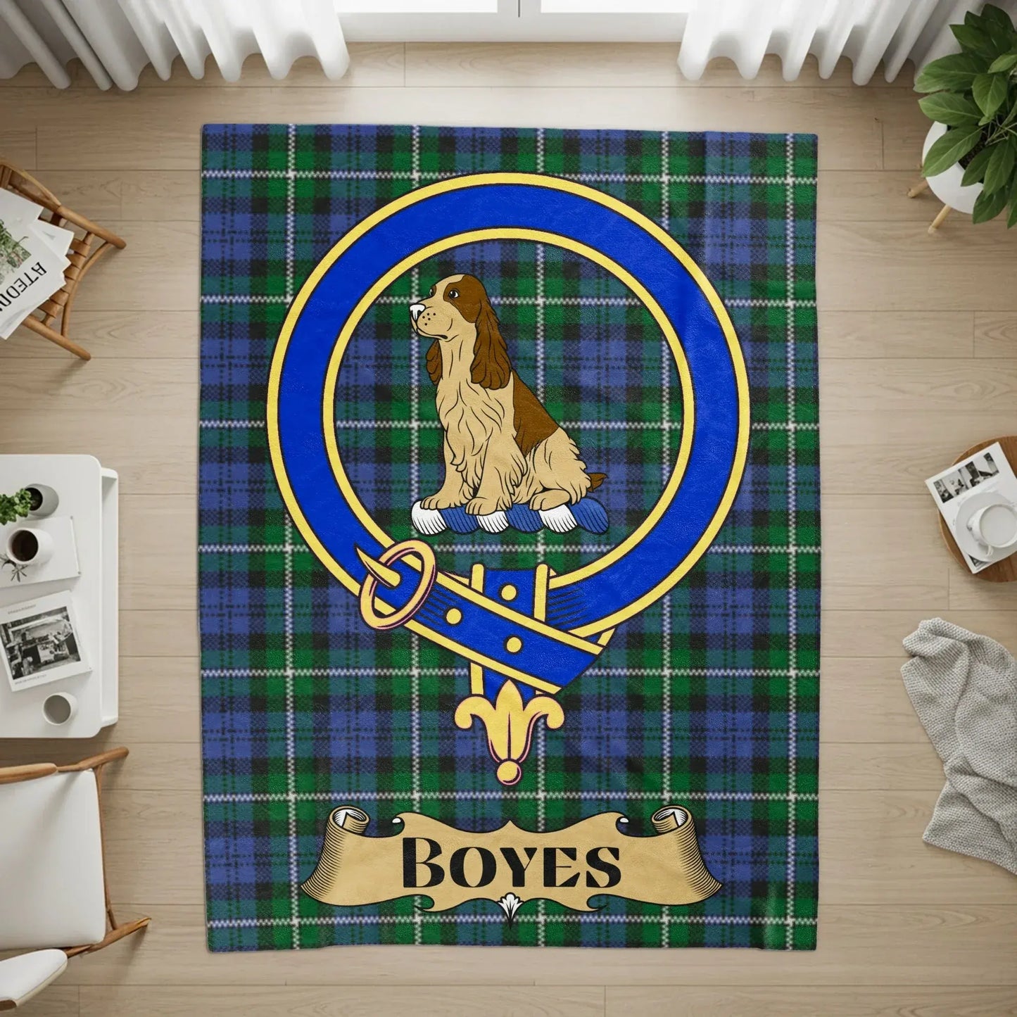 Boyes Family Crest Tartan Design Area Rug Product
