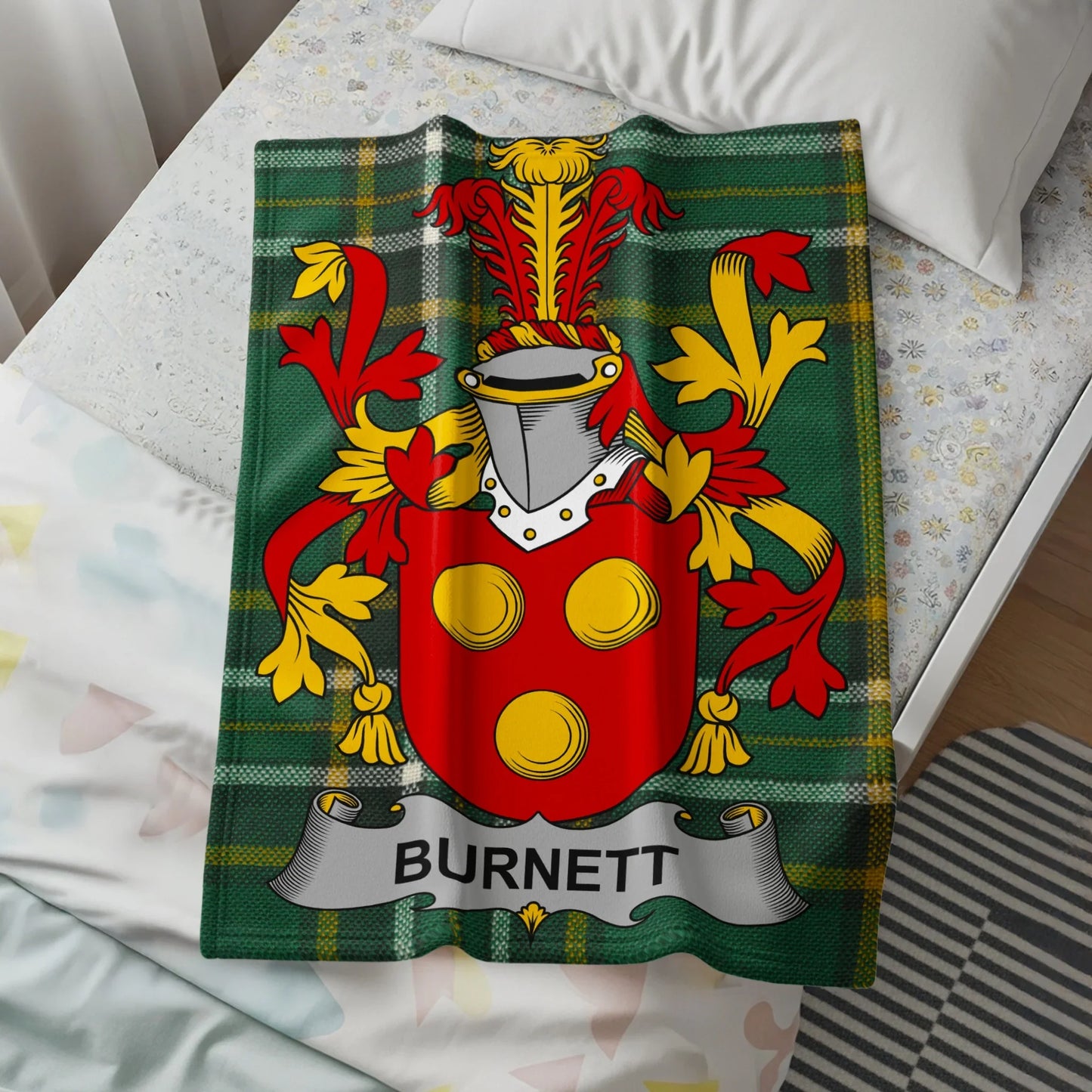 Burnett Family Crest Tartan Blanket product