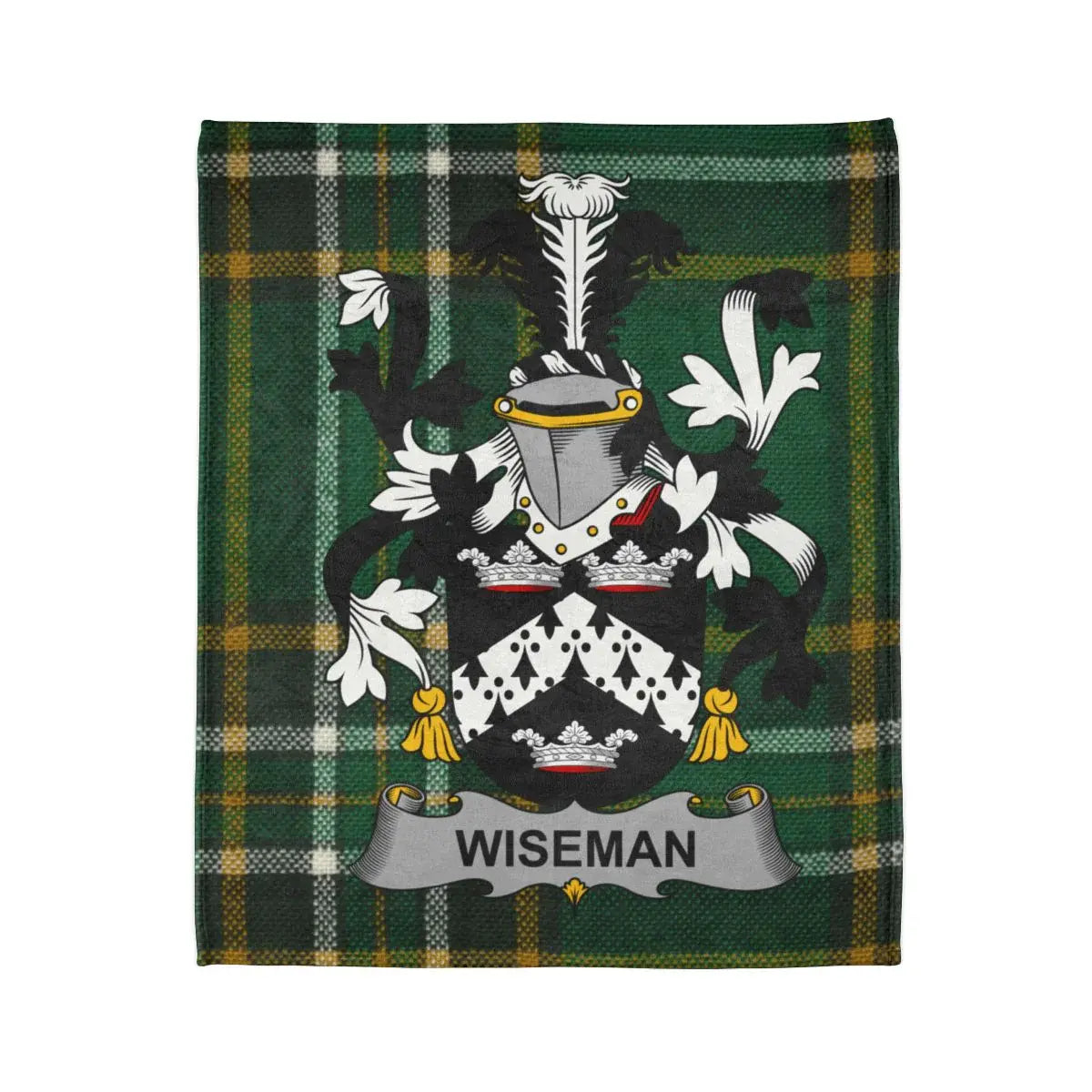 Wiseman Family Crest Green Tartan Pattern product