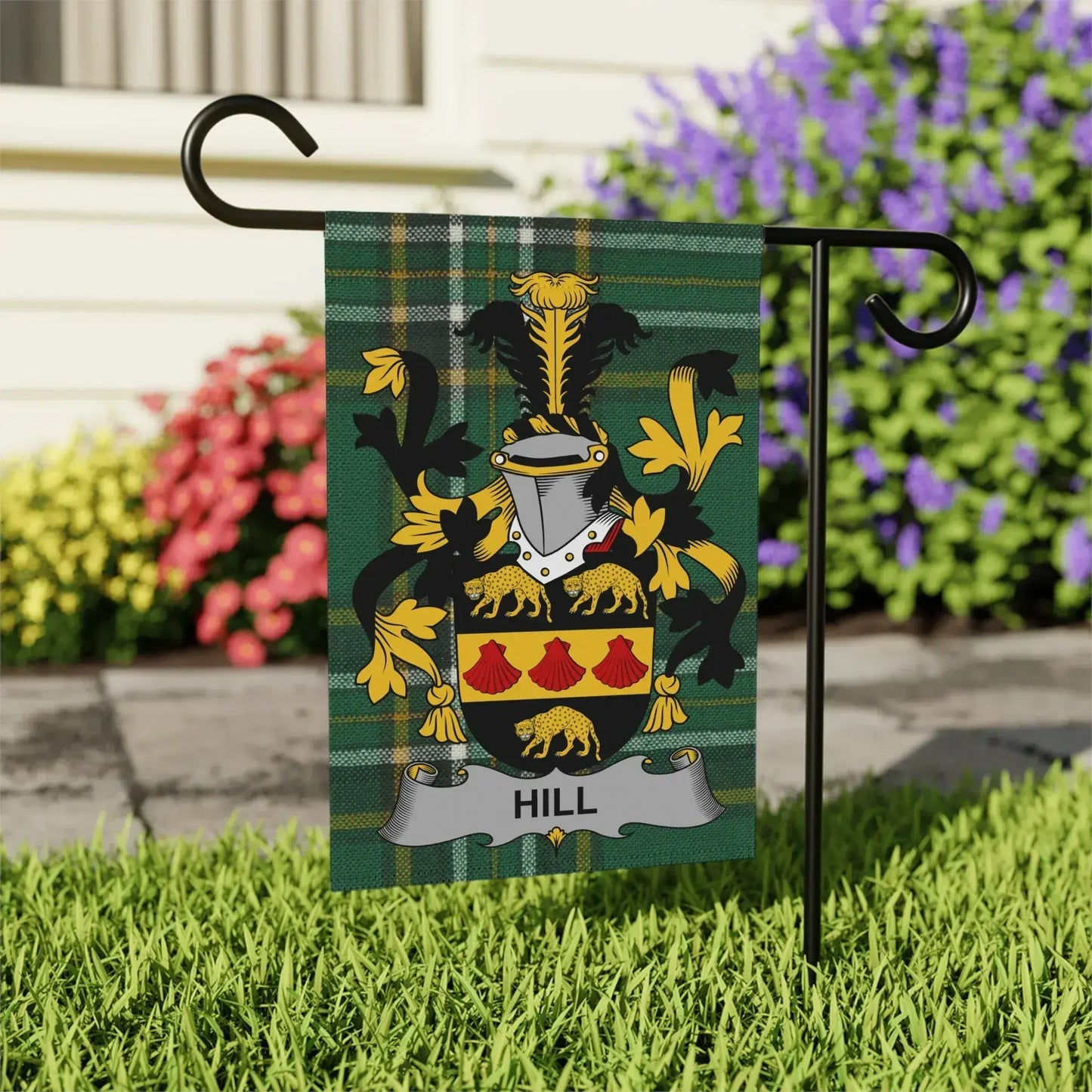 Family Crest Flag with Hill Name Garden product
