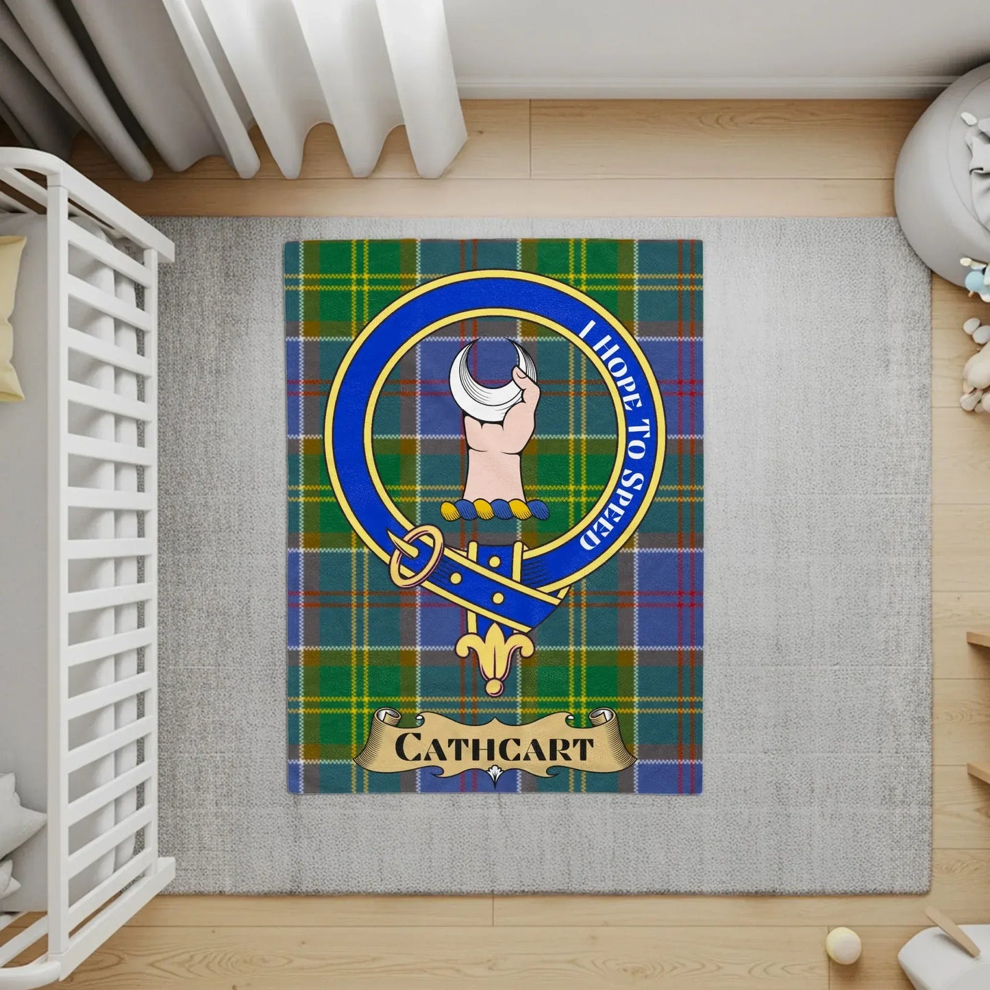 Scottish Clan Cathcart Tartan Pattern Floor Mat product