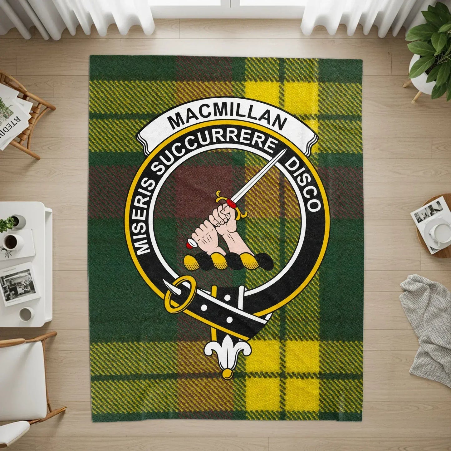 MacMillan Clan Tartan Crest Flag Pattern Rug product