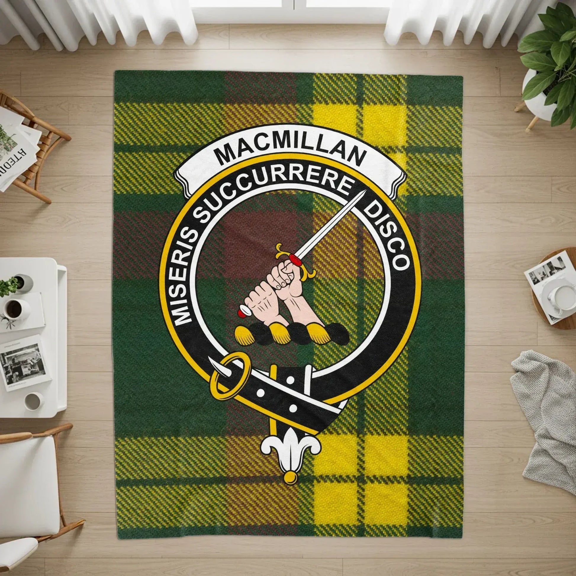 MacMillan Clan Tartan Crest Flag Pattern Rug product