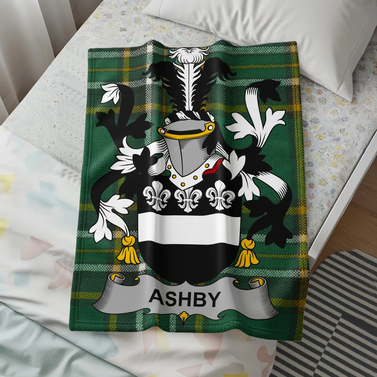 Ashby Coat of Arms Heraldic Tapestry Blanket product type