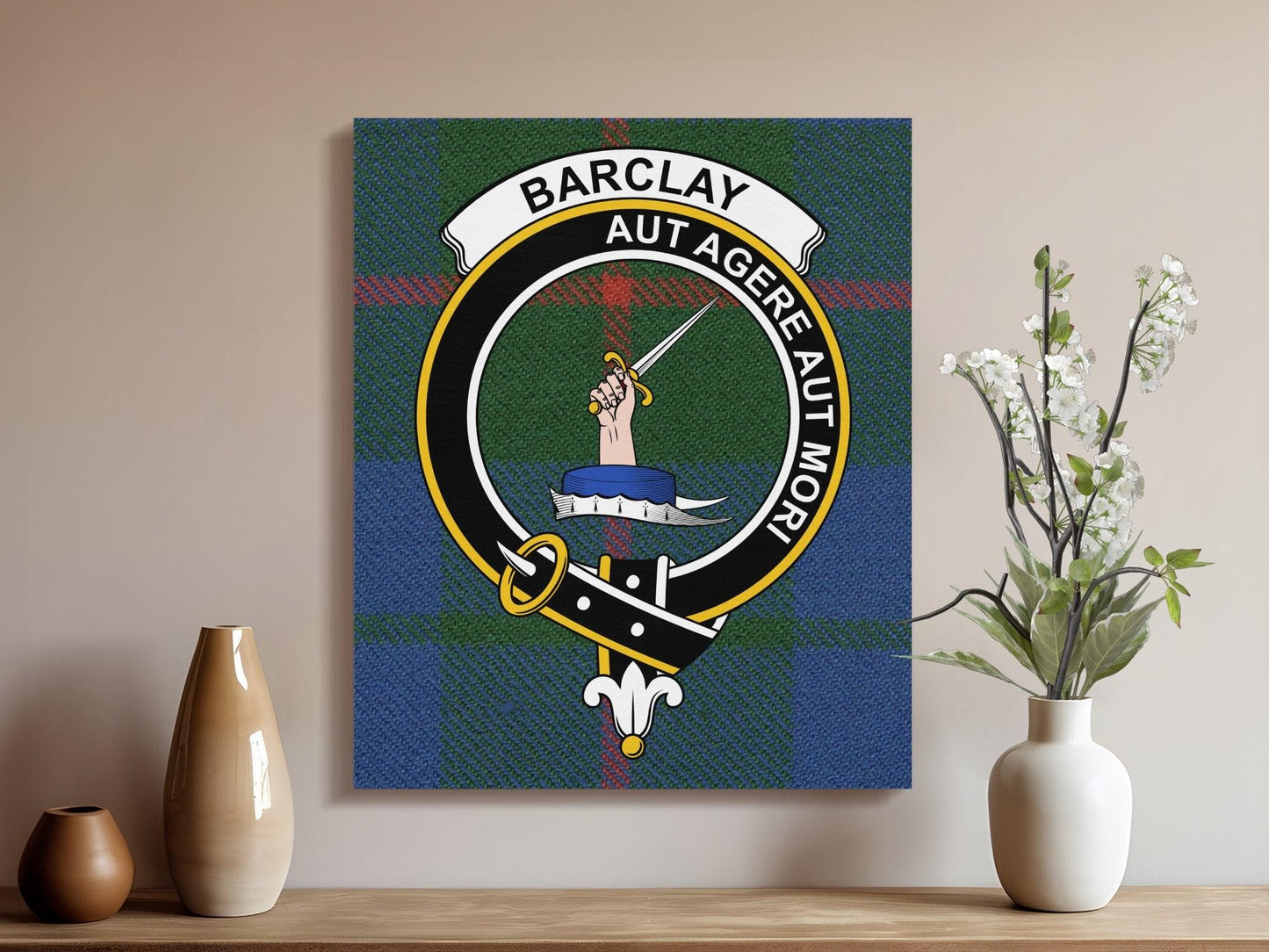 Barclay Scottish Tartan Crest Canvas - Celtic Ancestry Gifts