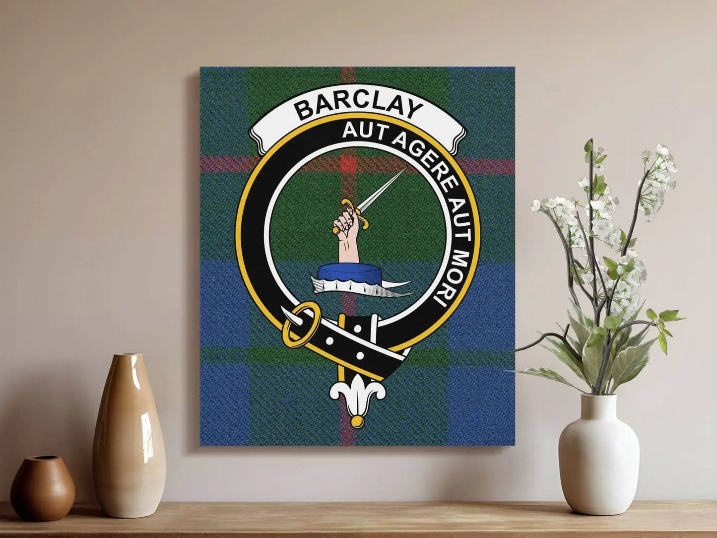 Barclay Scottish Tartan Crest Canvas - Celtic Ancestry Gifts
