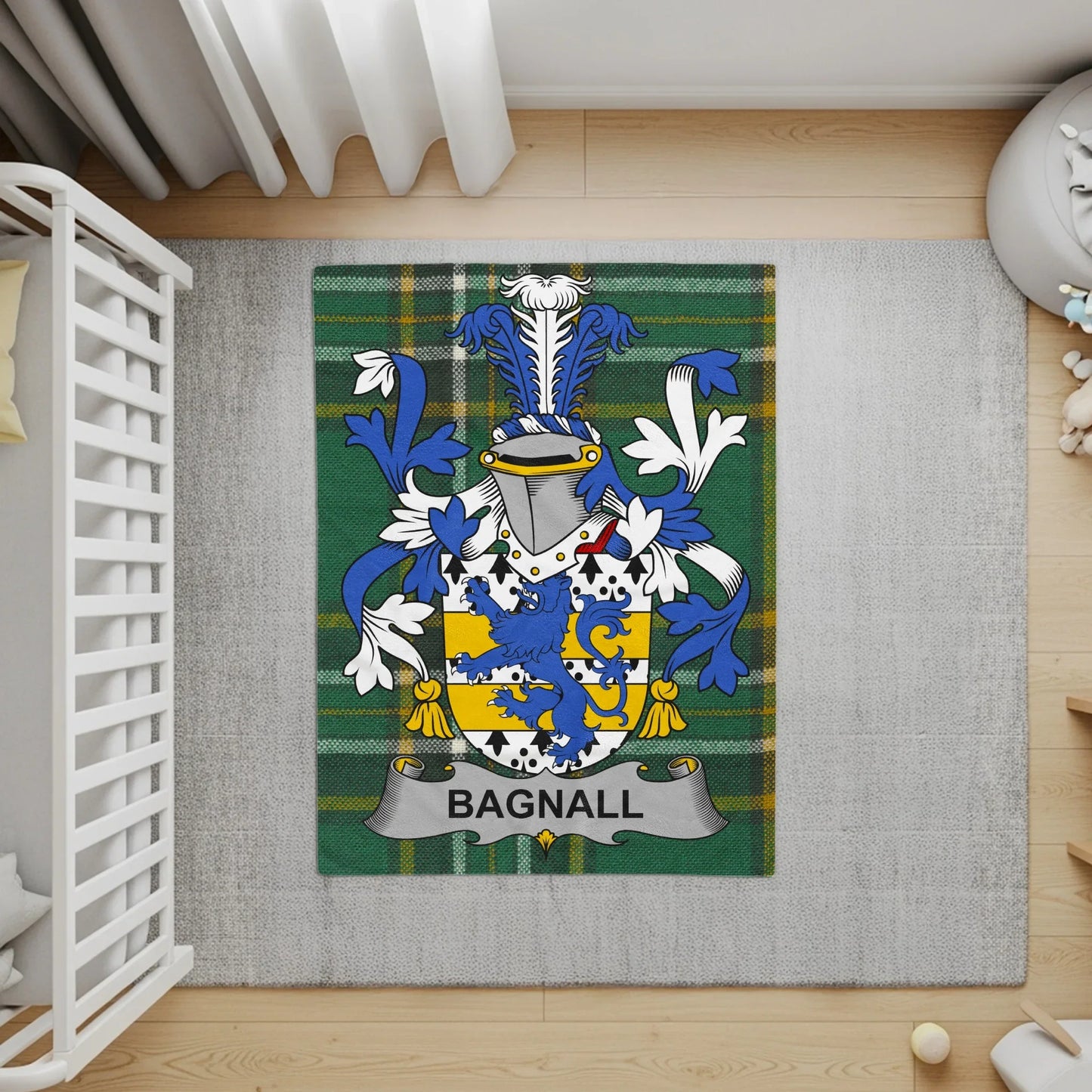 Family Crest Green Tartan Bagnall Design Rug product