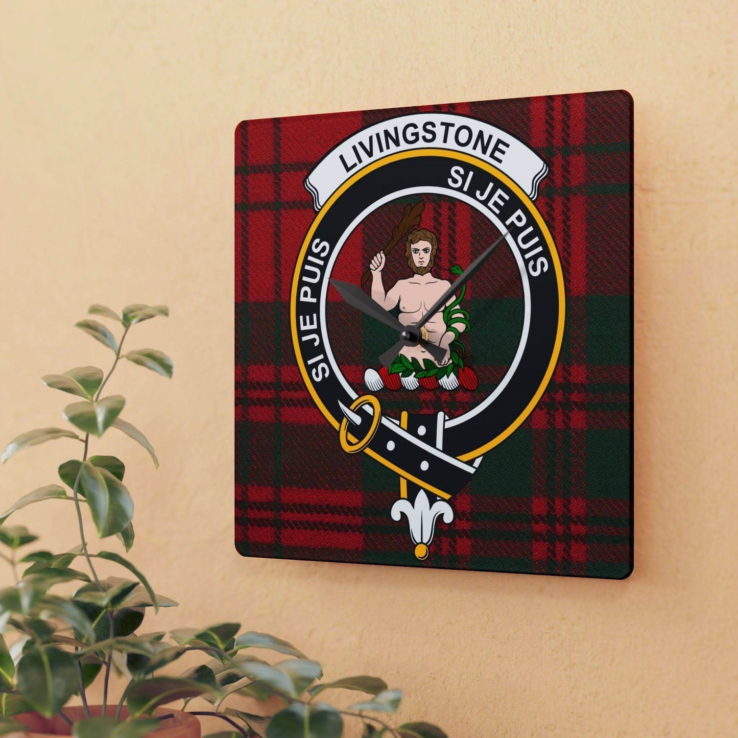 Personalized Scottish Clan Acrylic Clock - Celtic Ancestry Gifts